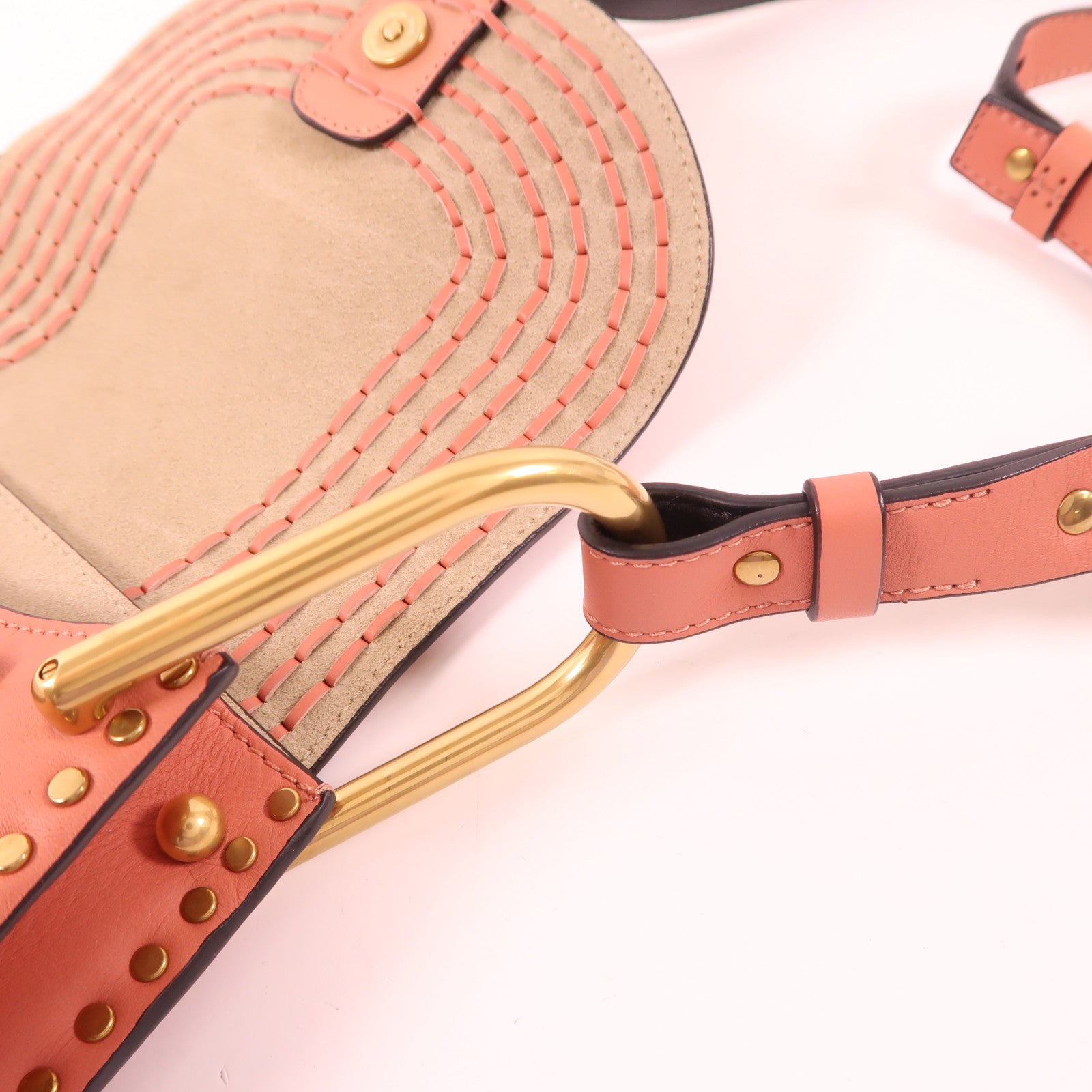 Chloe 牛皮皮革Shoulder Bag金扣肩背袋