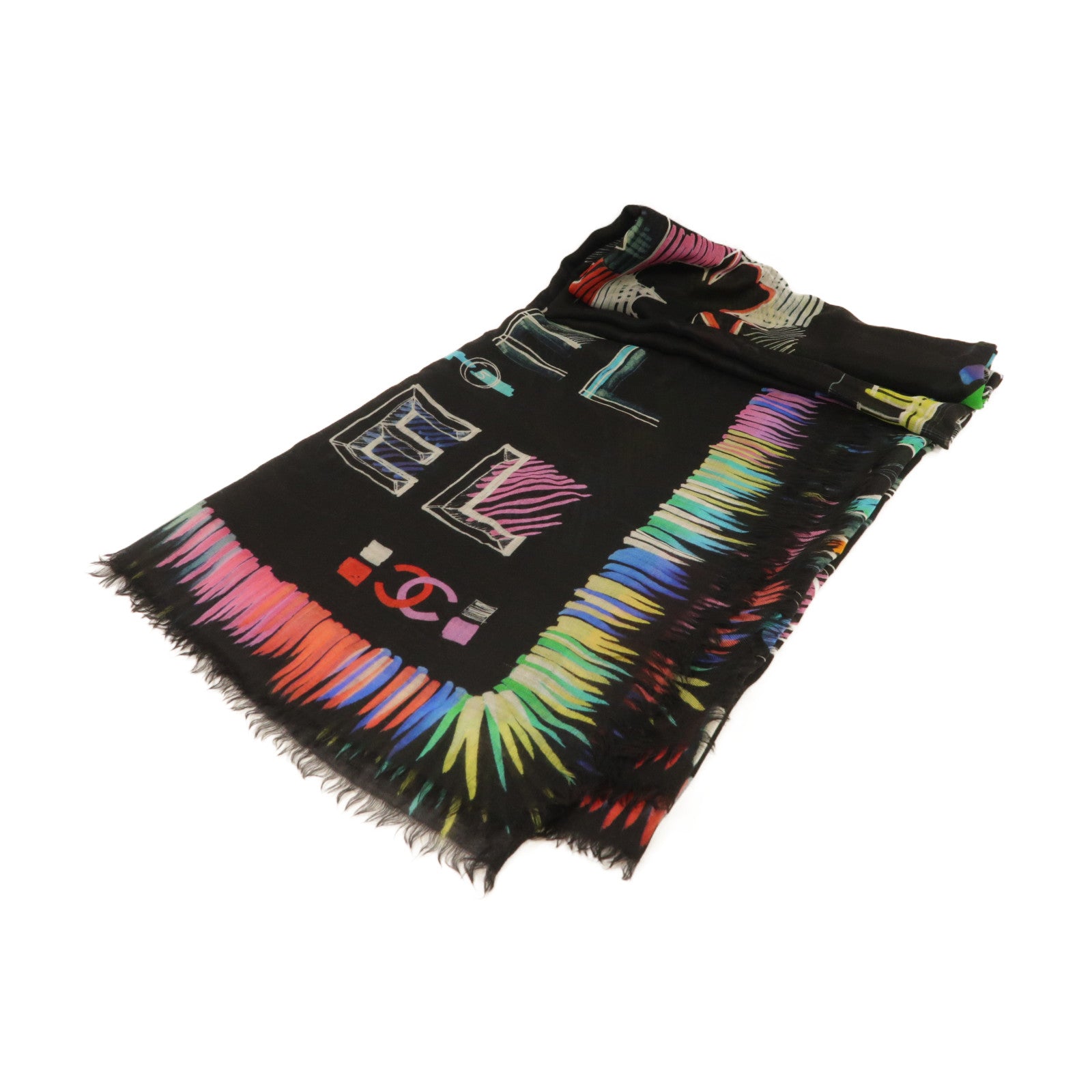 CHANEL 羊絨Scarf圍巾黑色
