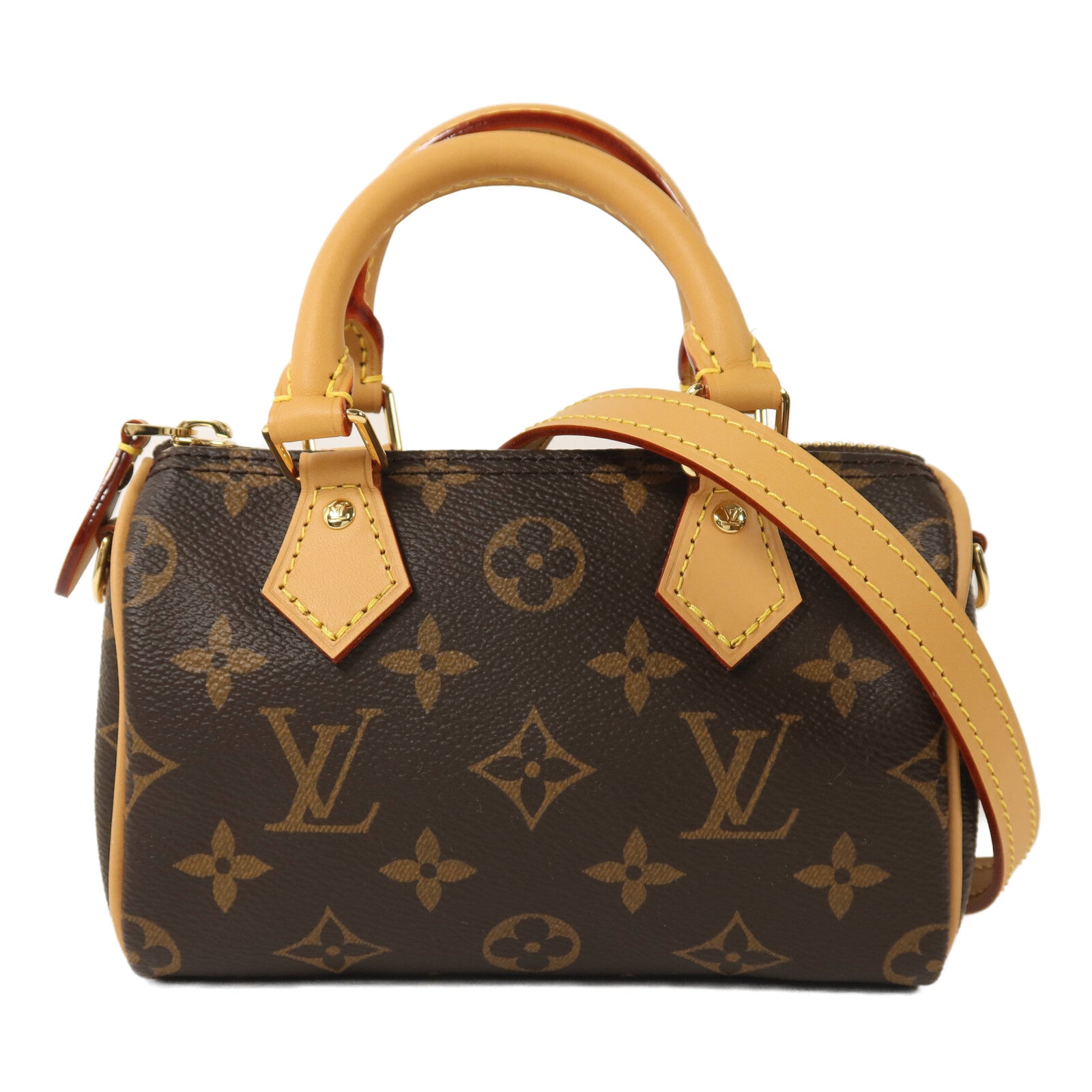 LOUIS VUITTON Monogram Nano Speedy金扣手挽肩背兩用袋