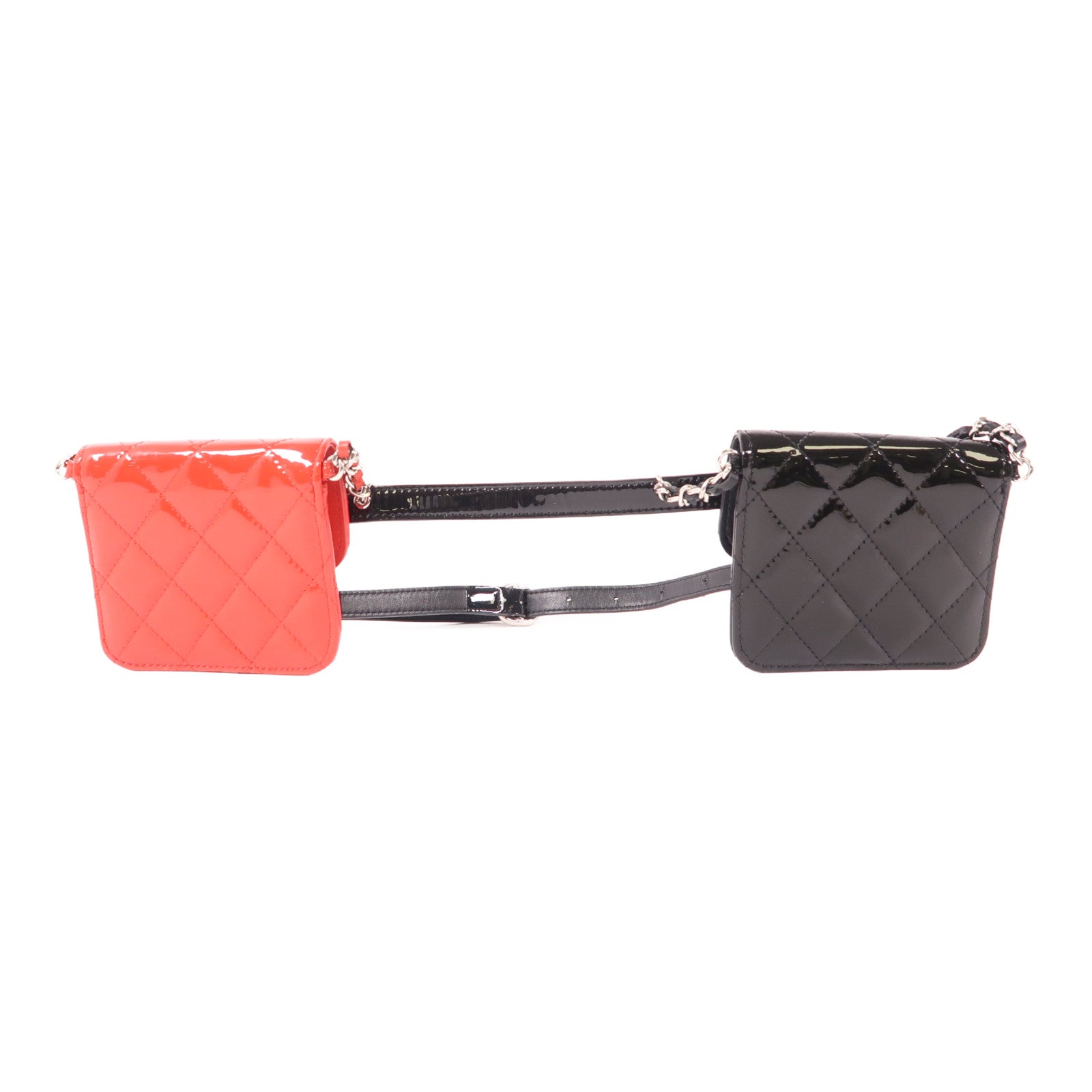 CHANEL 漆皮皮革Waist Bag銀扣腰包