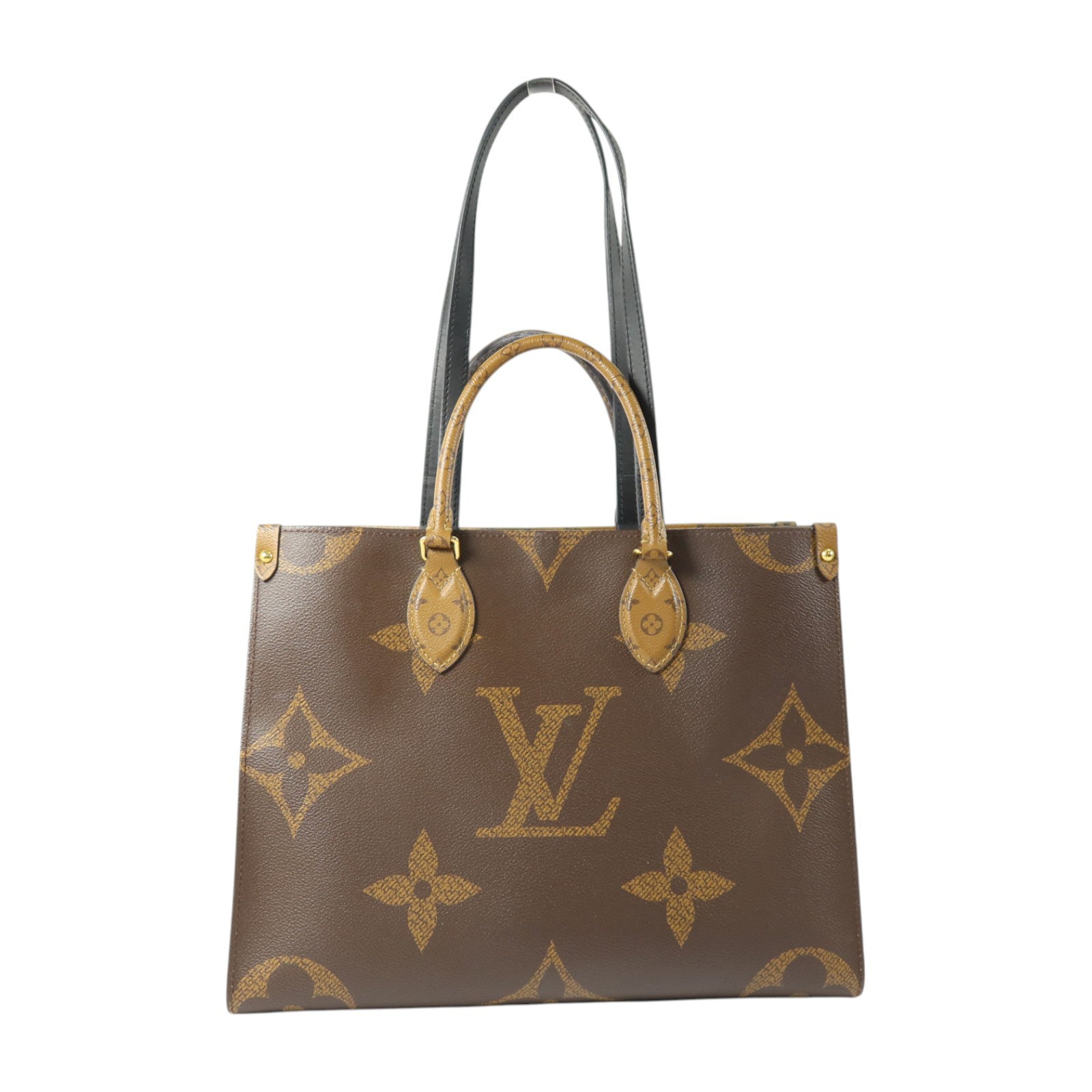 LOUIS VUITTON Monogram Reverse On The Go MM金扣手挽肩背兩用袋
