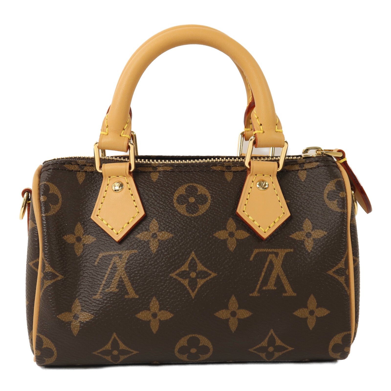 LOUIS VUITTON Monogram Nano Speedy金扣手挽肩背兩用袋