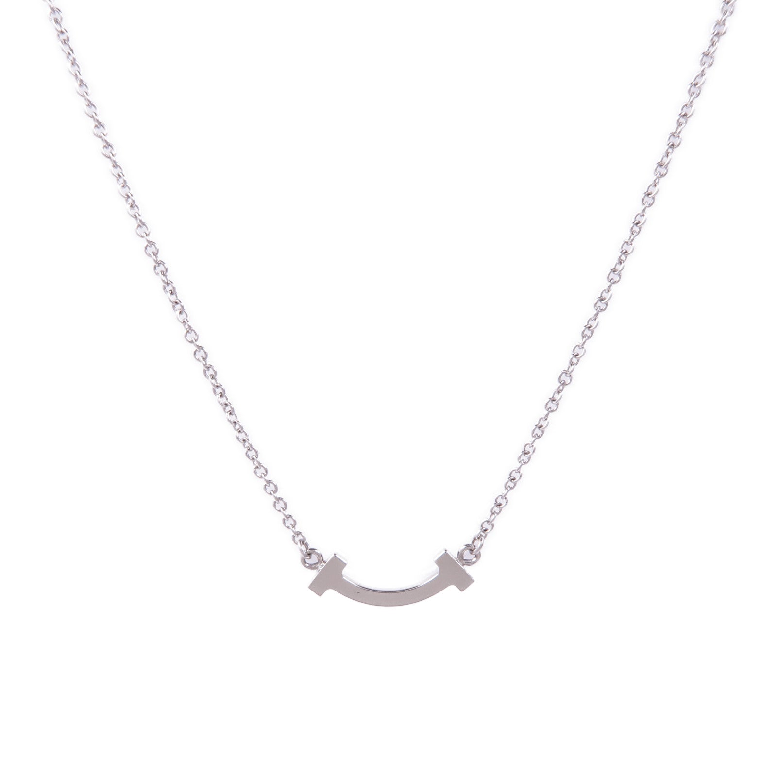 TIFFANY&CO 18K白金T Smile鑽石項鍊