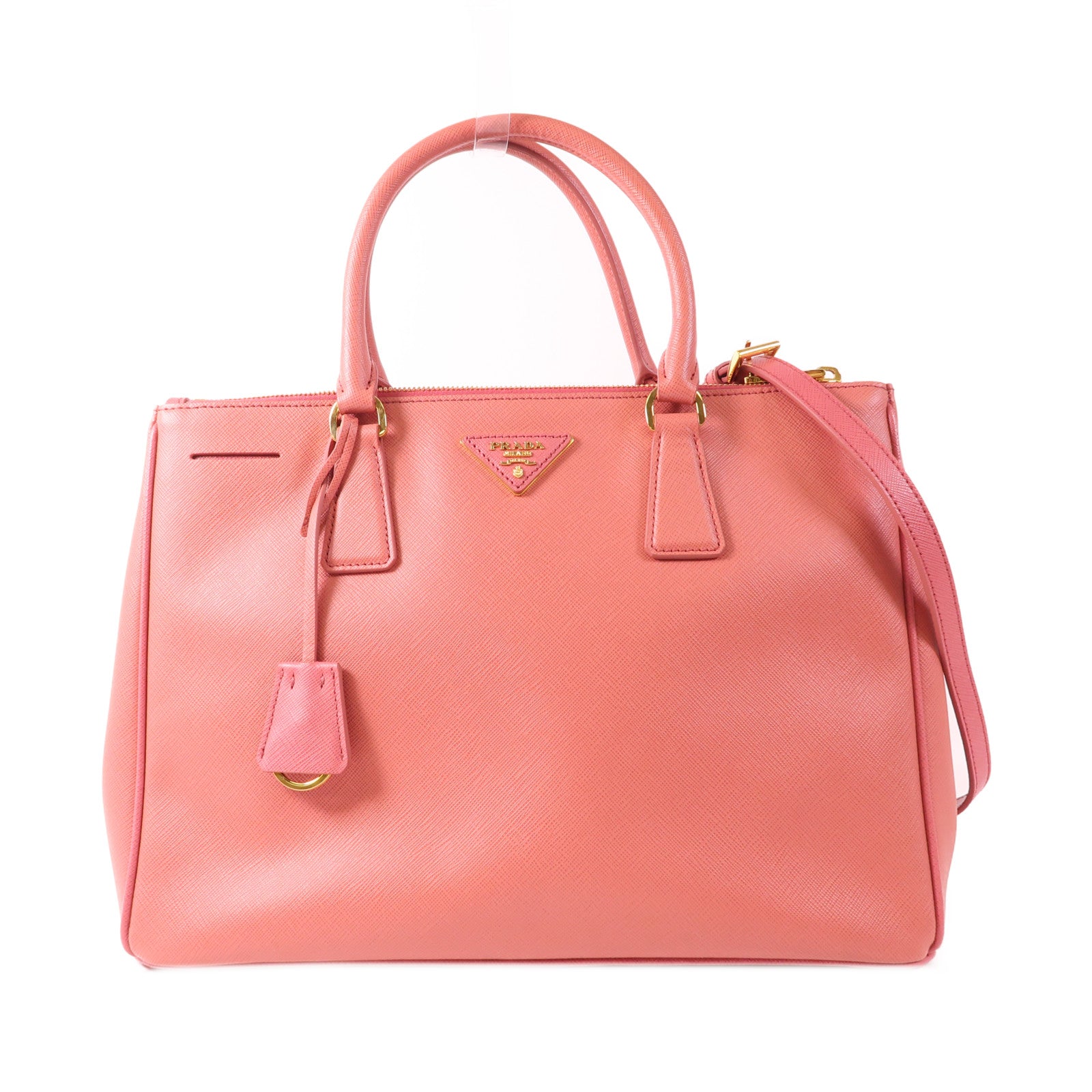 PRADA 牛皮皮革2 Way Shoulder金扣手挽肩背兩用袋