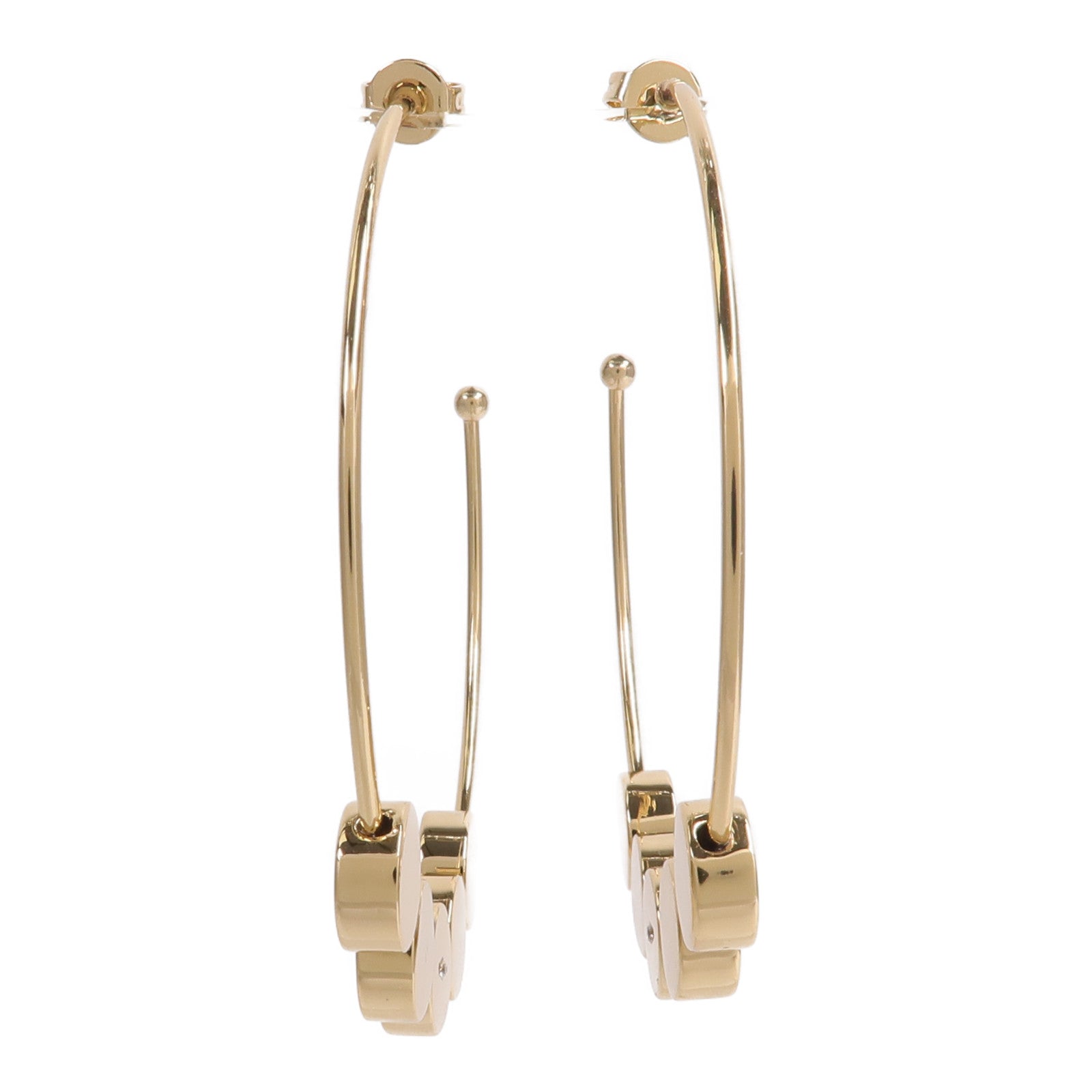 COACH 黃銅鍍層Enamel Hoop Earrings耳環