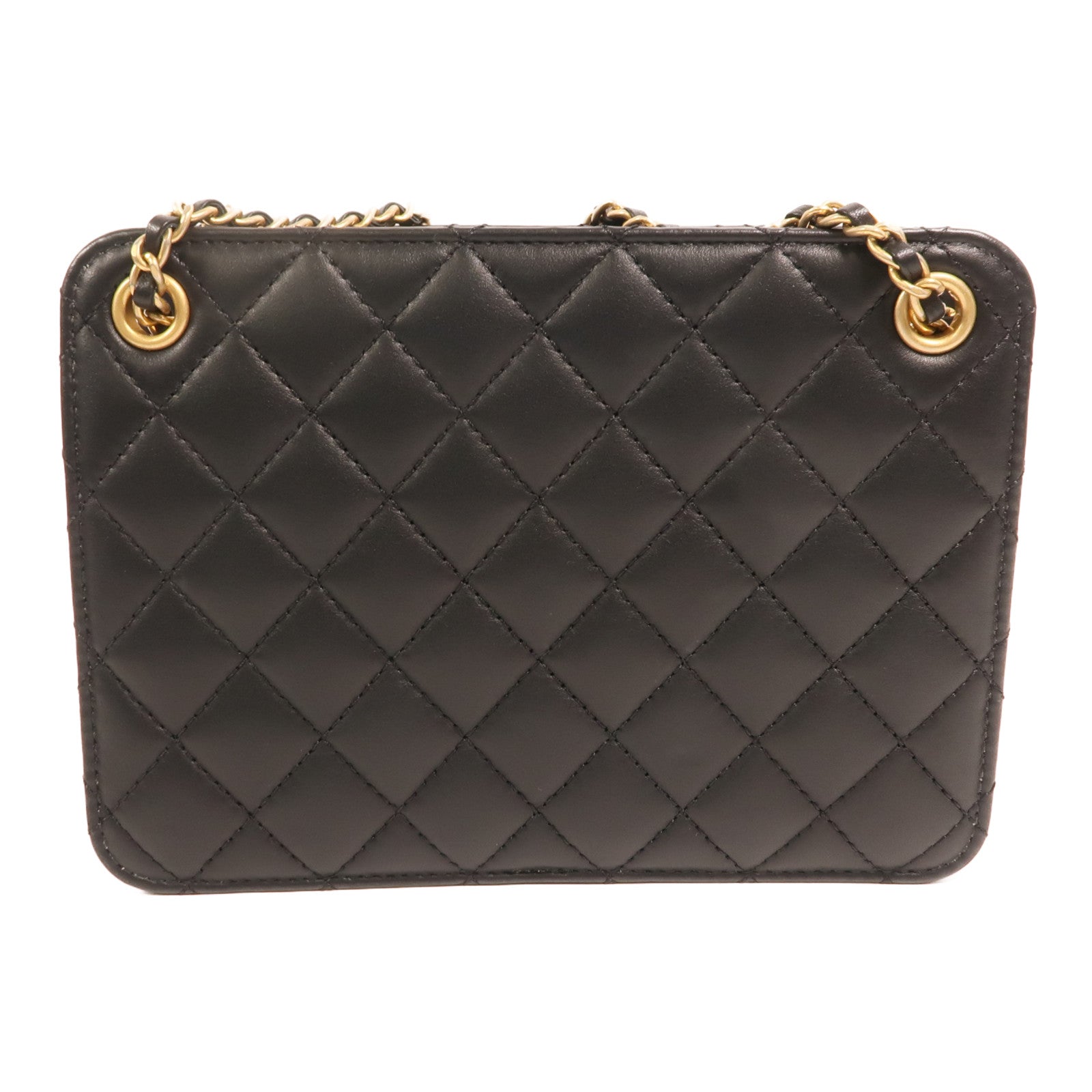 CHANEL 羊皮皮革CC Chain Accordion Bag金扣鏈帶肩背袋