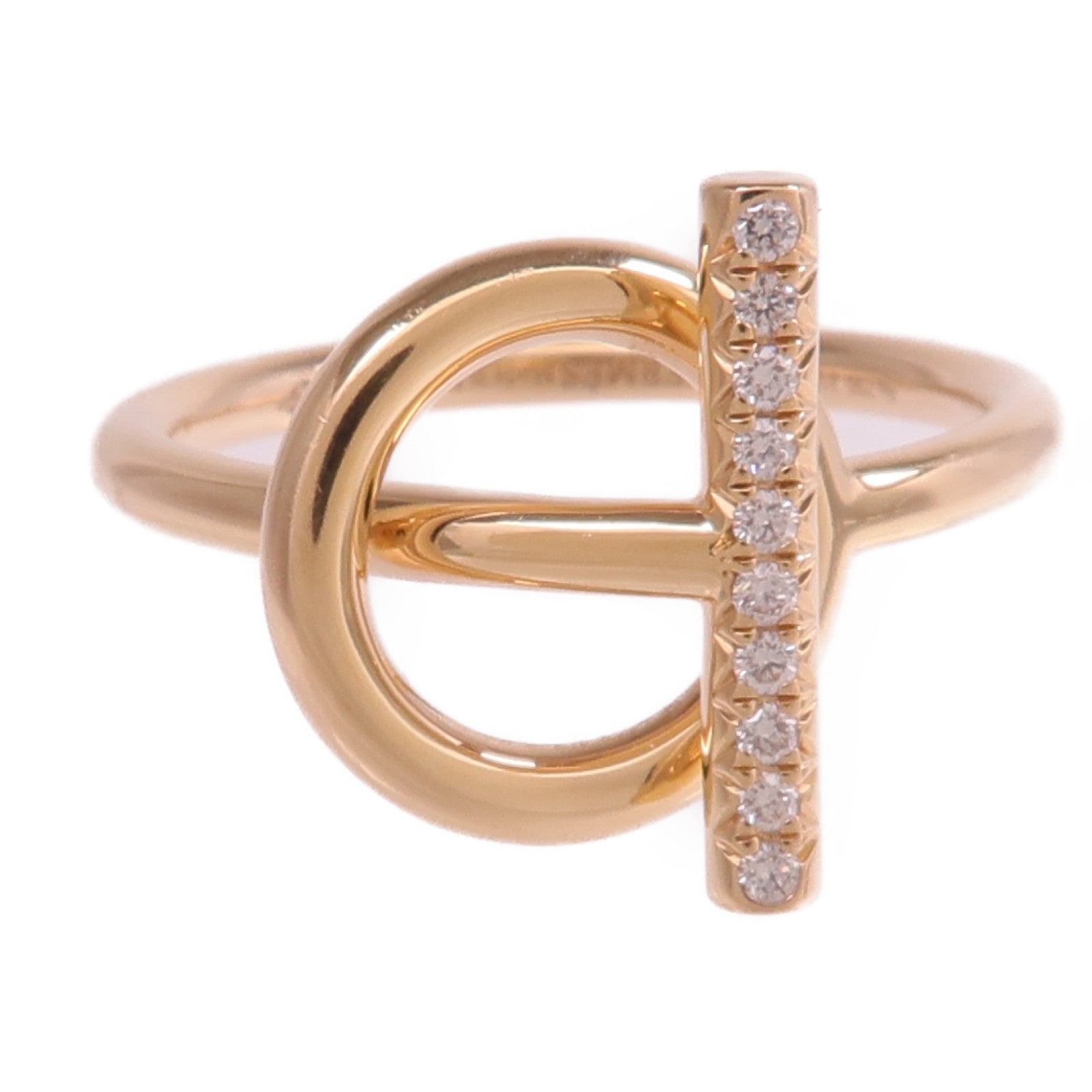 HERMES 18K玫瑰金Echappee Ring鑽石戒指