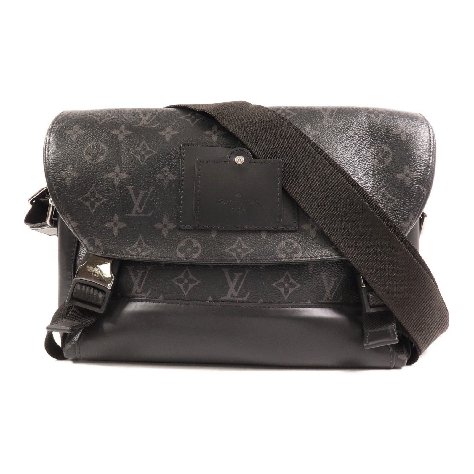 LOUIS VUITTON Monogram Eclipse Messenger PM Voyager銀扣肩背袋