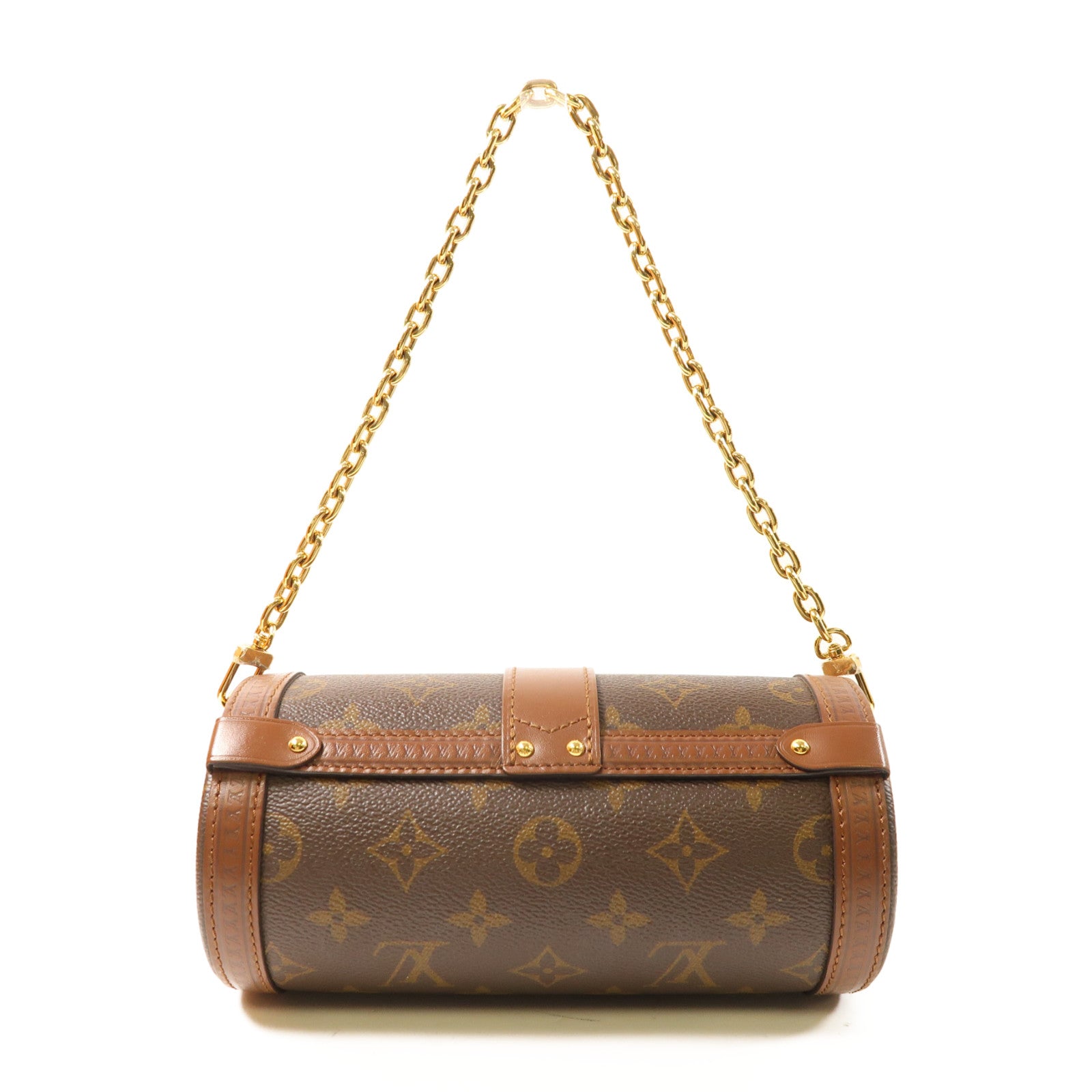 LOUIS VUITTON Monogram Papillon Trunk金扣手挽肩背兩用袋棕色