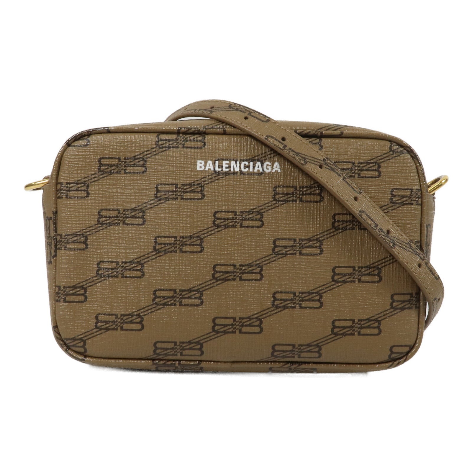 BALENCIAGA 塗層帆布Signature BB Monogram Camera Bag肩背袋