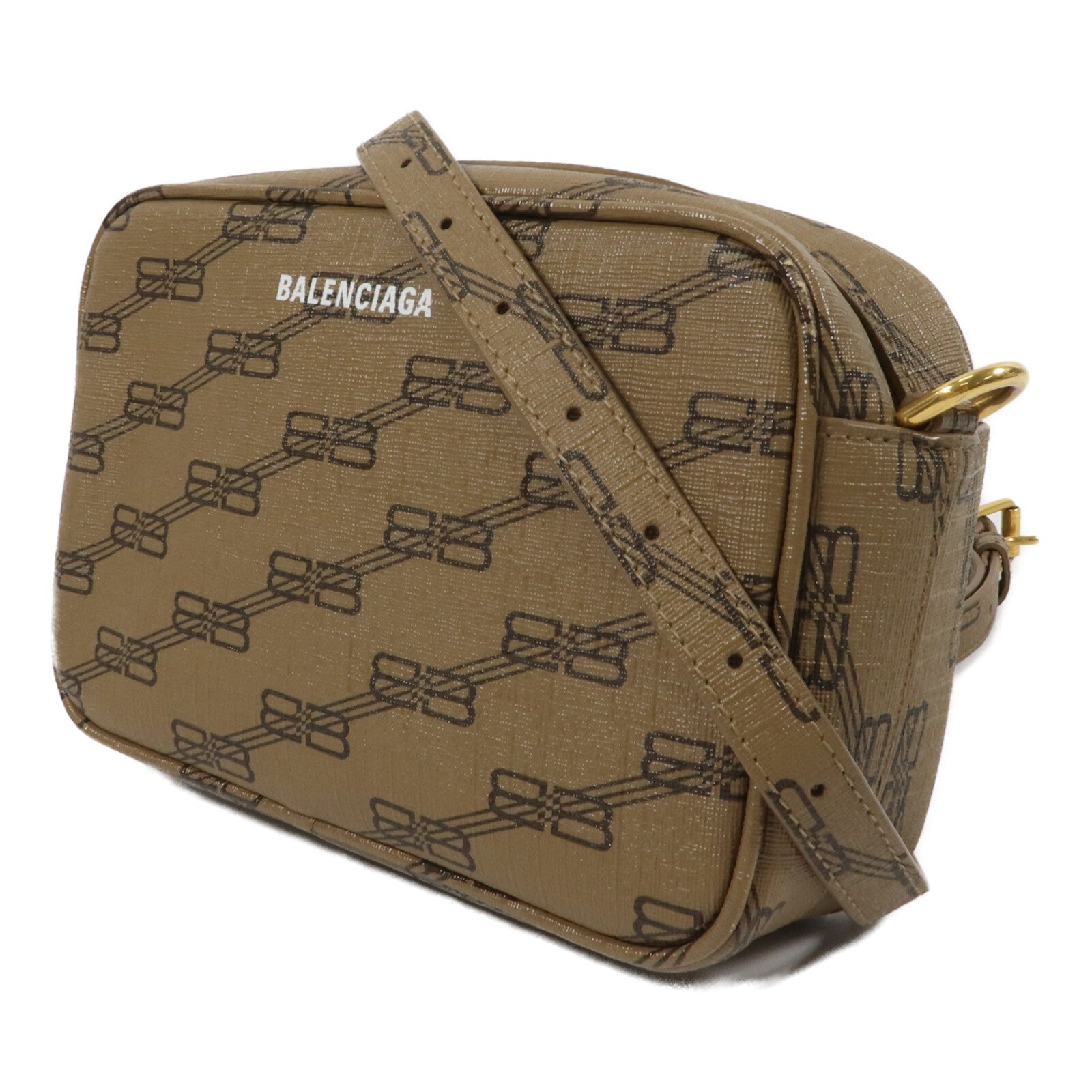 BALENCIAGA 塗層帆布Signature BB Monogram Camera Bag肩背袋