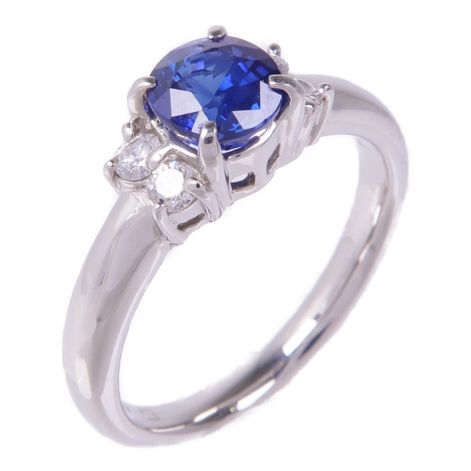 JEWELRY PT900鉑金Sapphire Diamond Ring藍寶石/鑽石戒指US#5.25