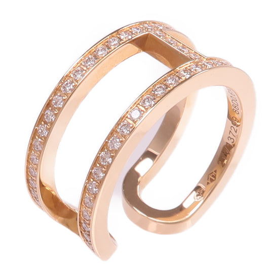 HERMES 18K玫瑰金Ever Chaine D'ancre Ring鑽石戒指