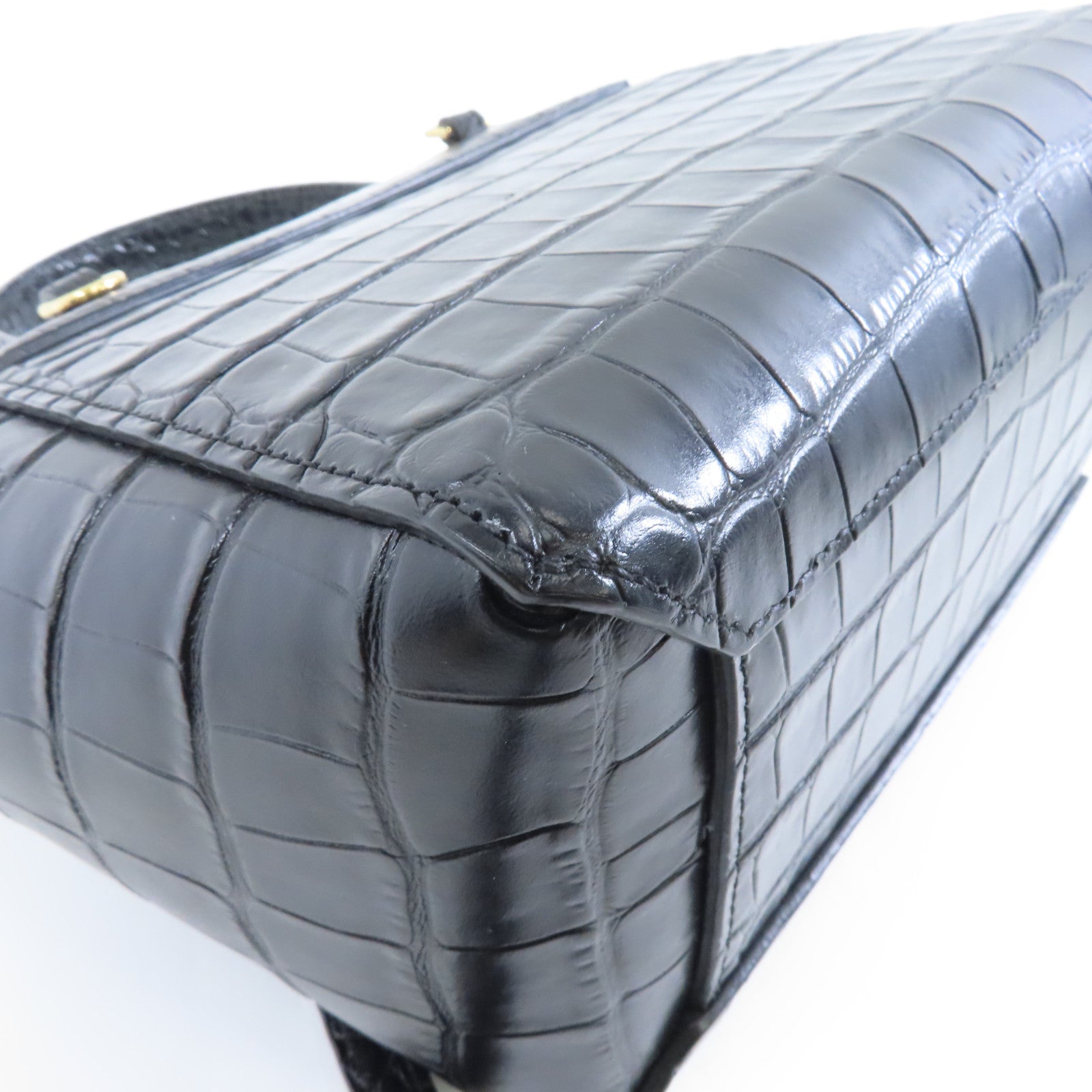 CELINE 牛皮皮革Nano Belt Bag金扣手挽肩背兩用袋黑色