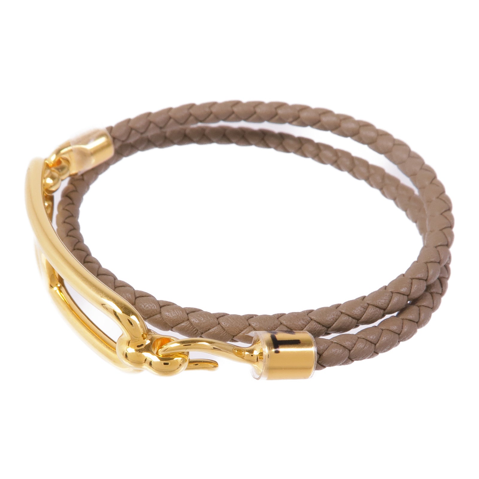 HERMES Swift皮革Roulis Double Tour金扣手鏈18 Etoupe