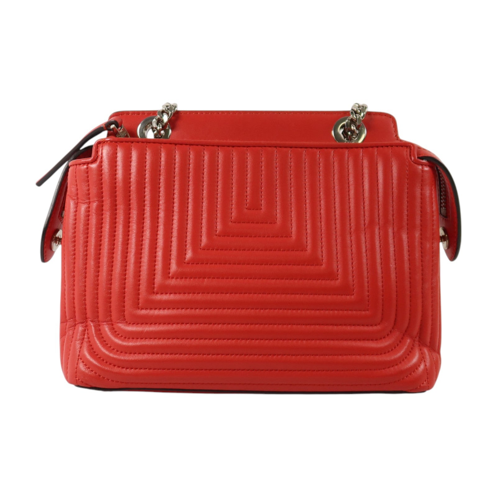 FENDI 牛皮皮革Dotcom Click銀扣鏈帶肩背袋