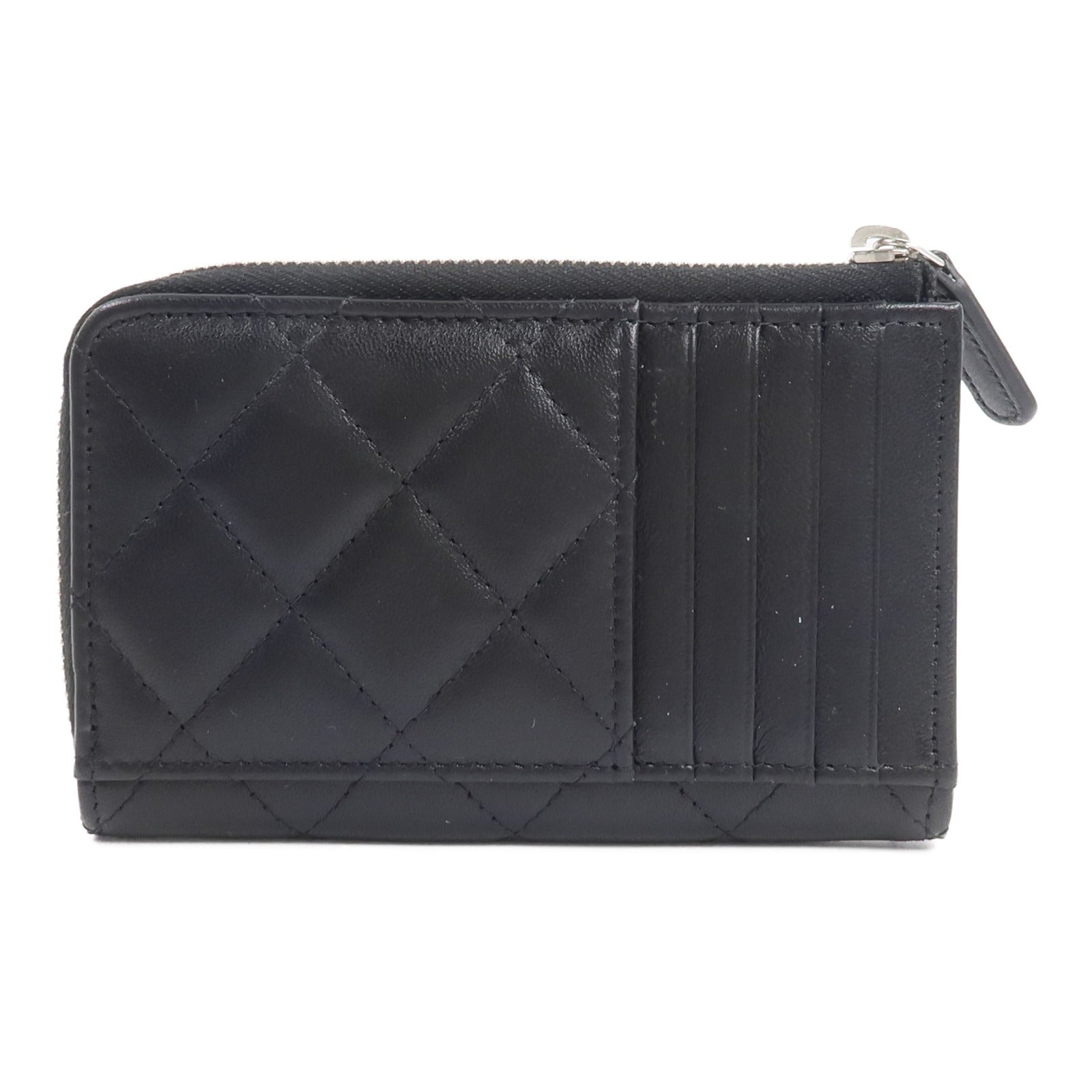 CHANEL 羊皮皮革Rhinestone Star CC Logo Card Holder錢包