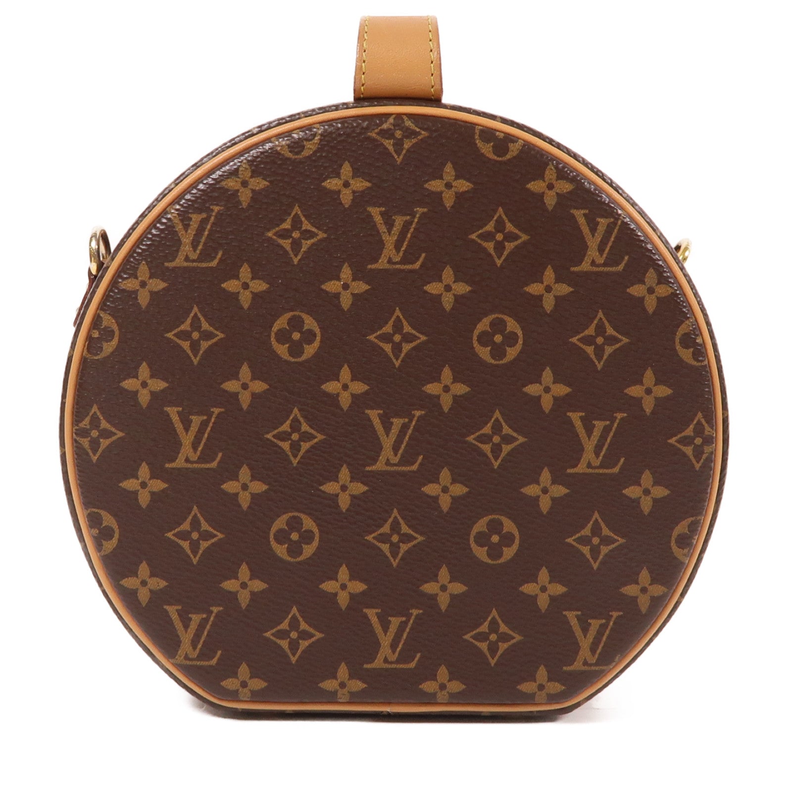 LOUIS VUITTON Monogram Petite Boite Chapeau金扣肩背袋棕色