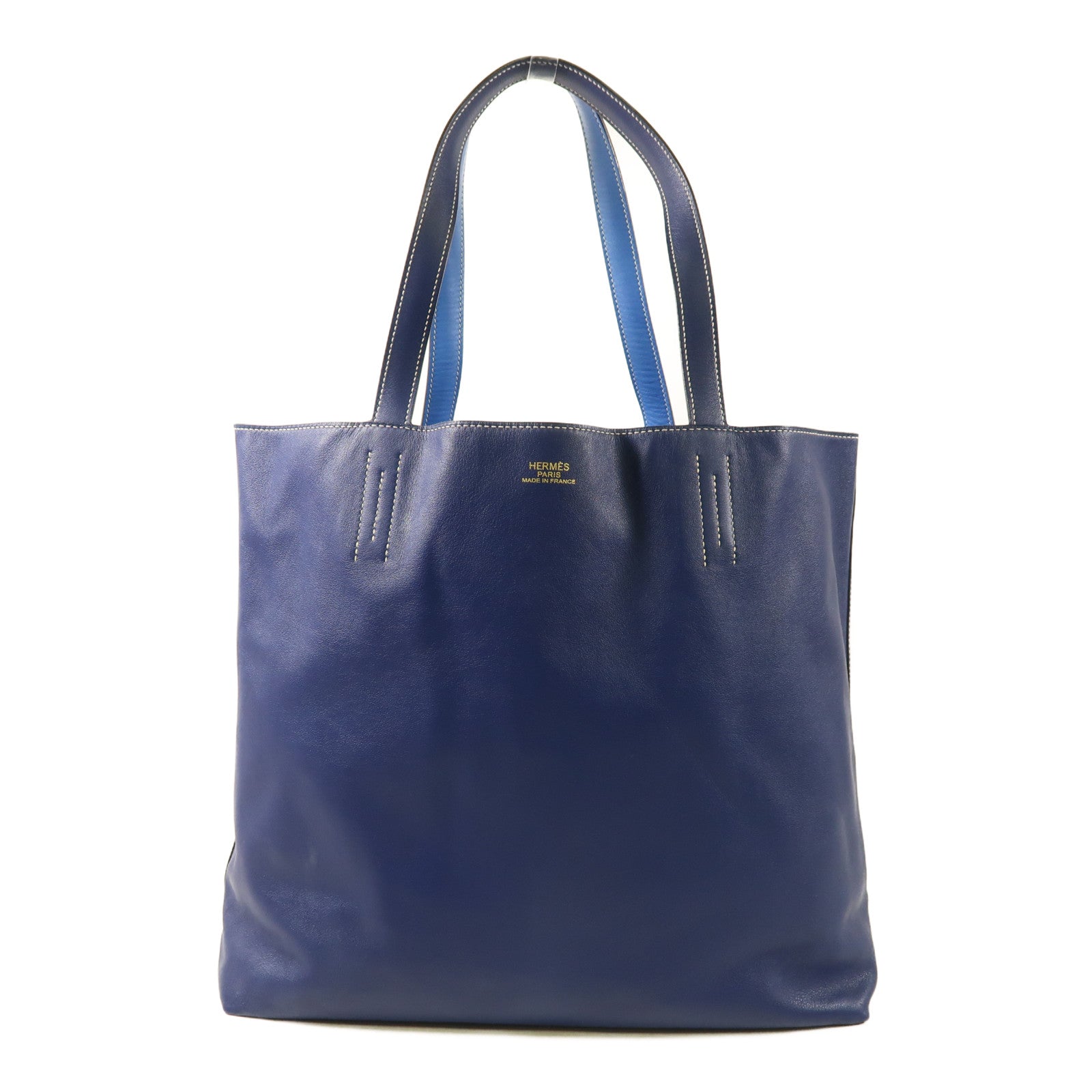 HERMES Swift皮革Double Sens肩背袋/手挽袋Bleu Hydra