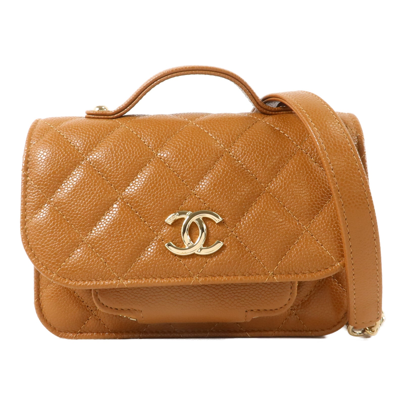 CHANEL 牛皮皮革Mini Business Affinity手挽肩背兩用袋
