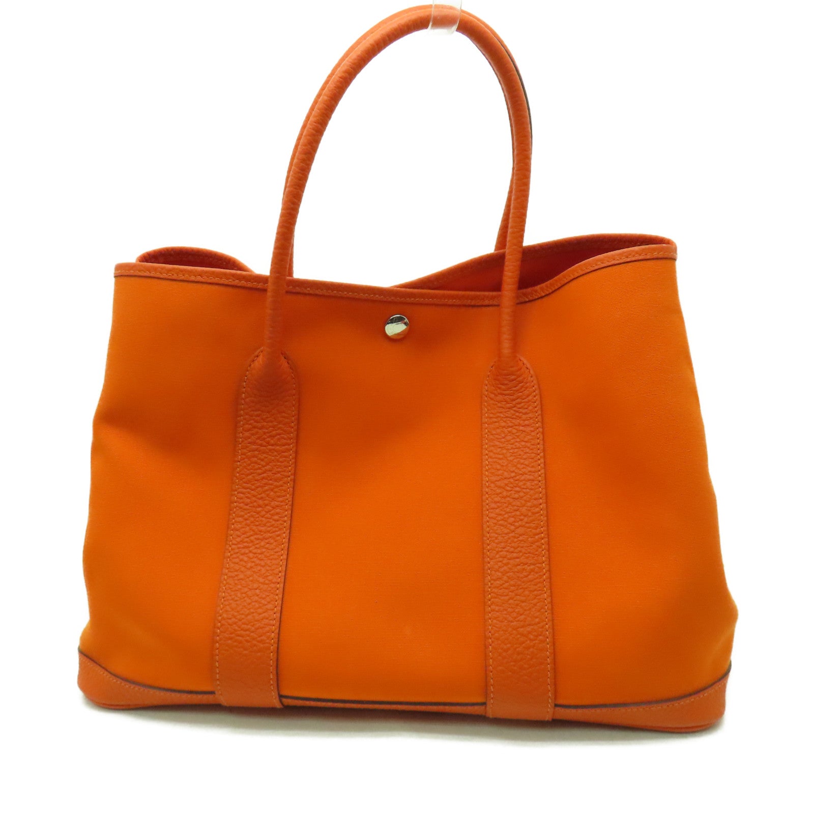 HERMES 衣装袋 HERMES 帆布GardenParty PM銀扣手挽袋橙色– Brand Off Hong Kong