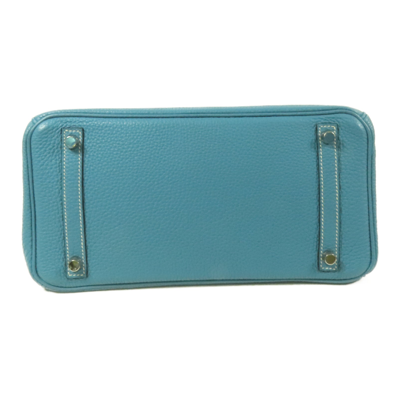 HERMES Togo皮革Birkin 30銀扣手挽袋Blue Jean