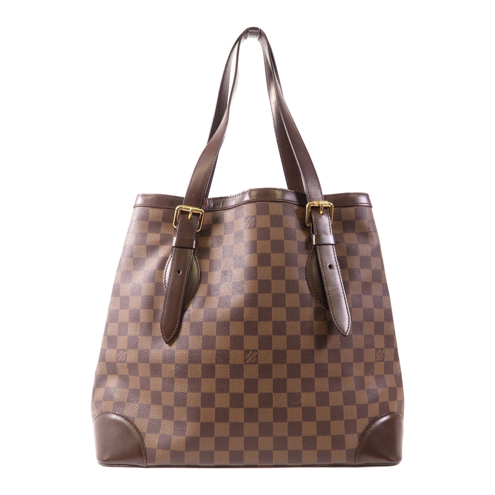 LOUIS VUITTON Damier Hampstead MM金扣手挽袋