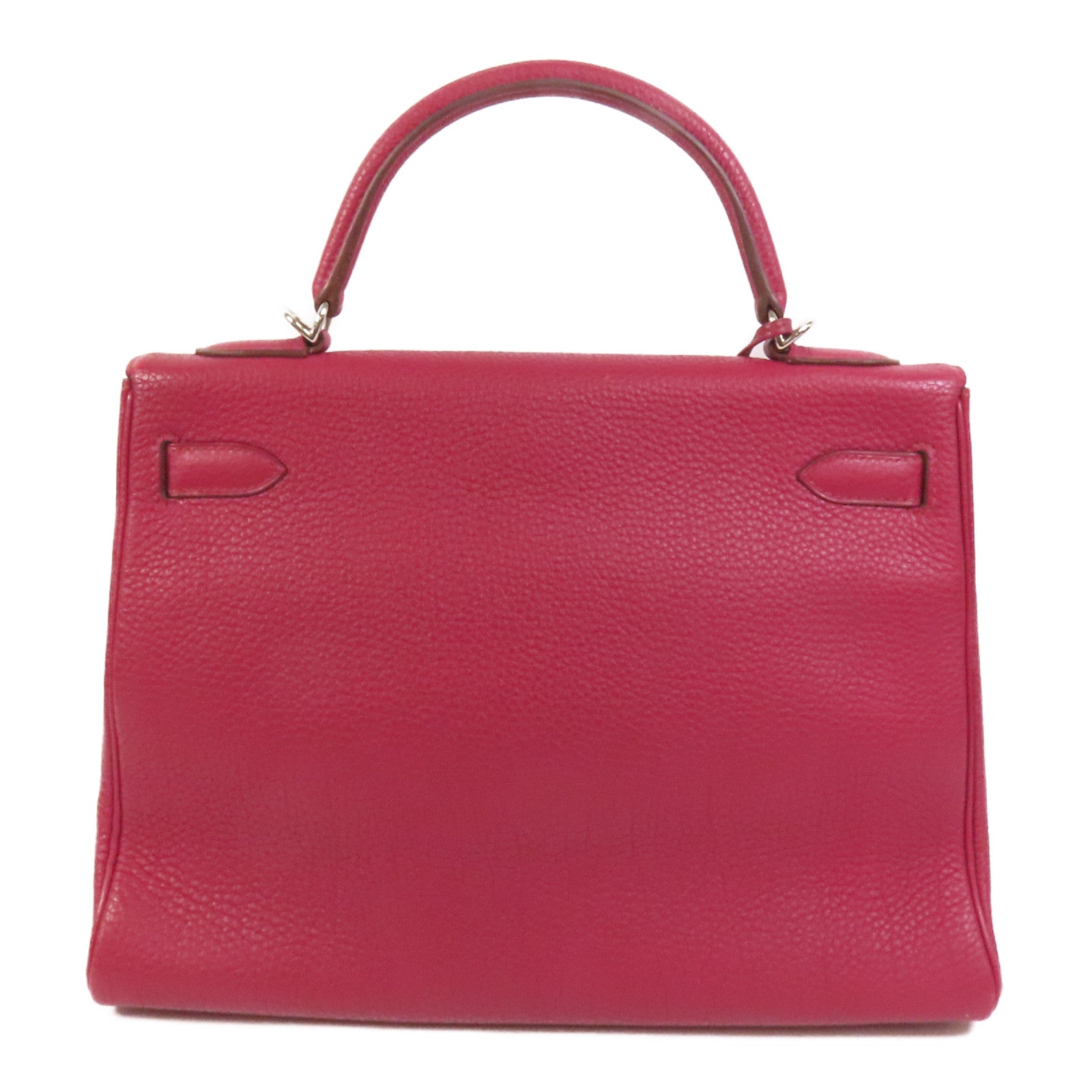 HERMES Togo皮革Kelly 32銀扣手挽肩背兩用袋Rubis