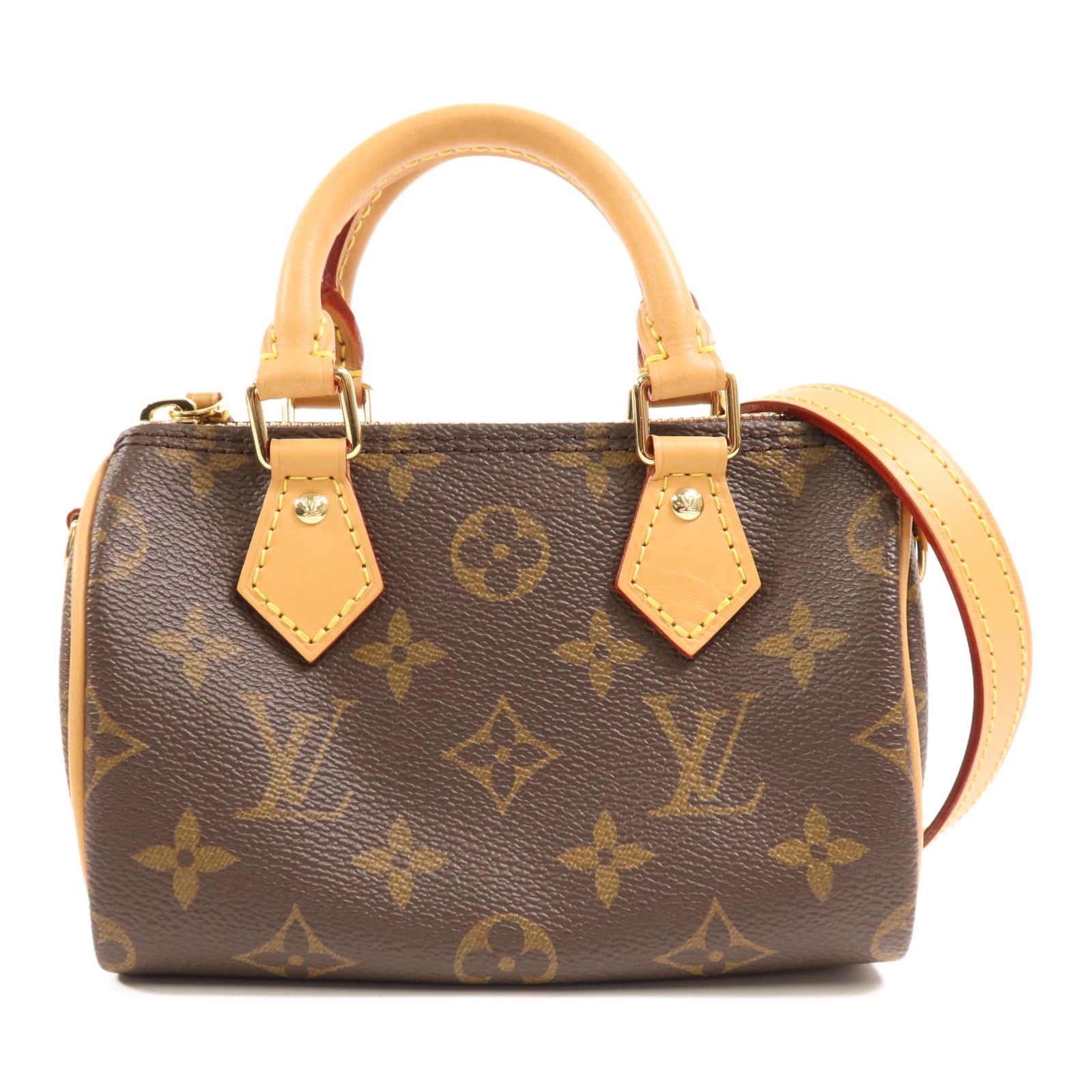 LOUIS VUITTON Monogram Nano Speedy金扣手挽肩背兩用袋