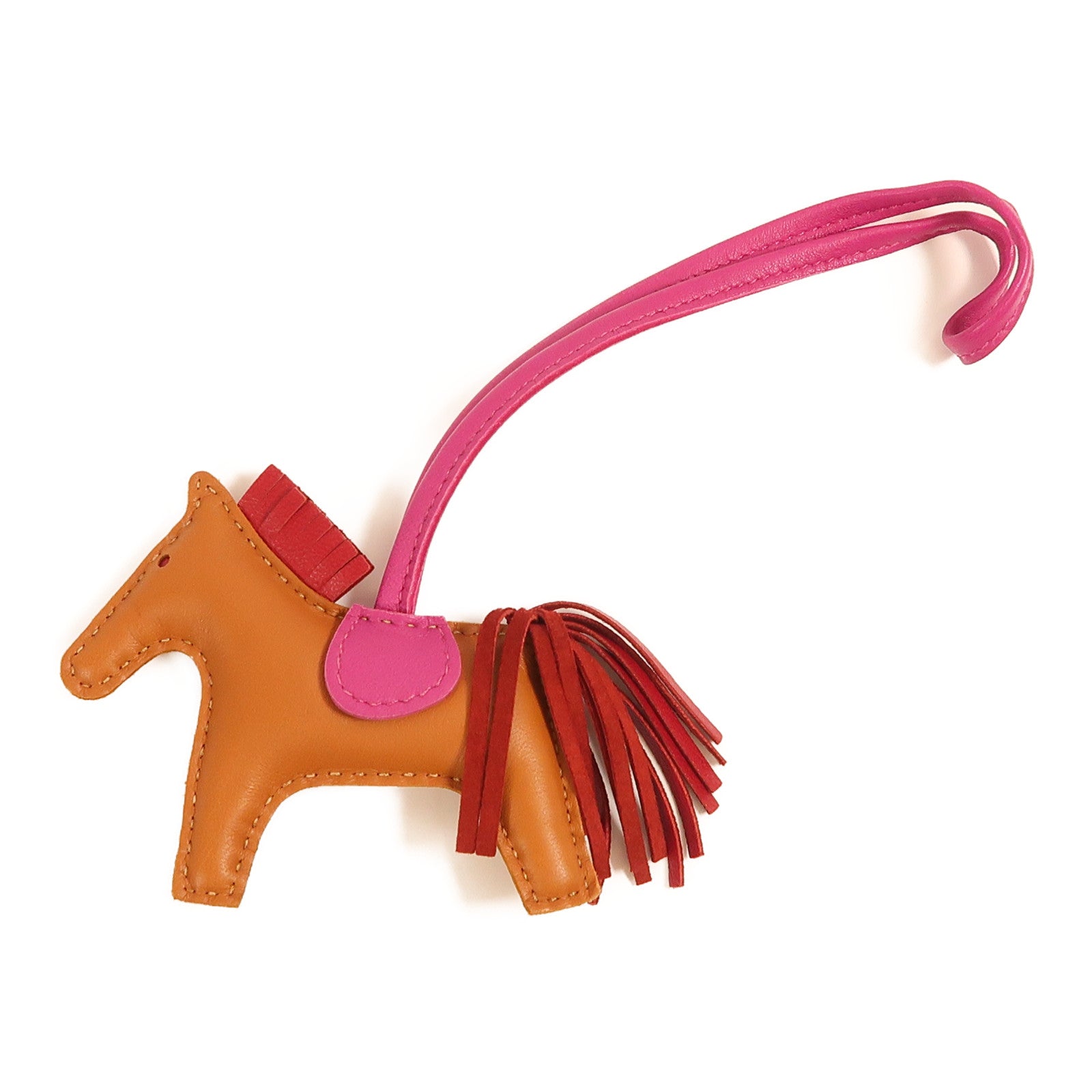 HERMES Rodeo PM Charm Milo Leather Brown/Purple/Red