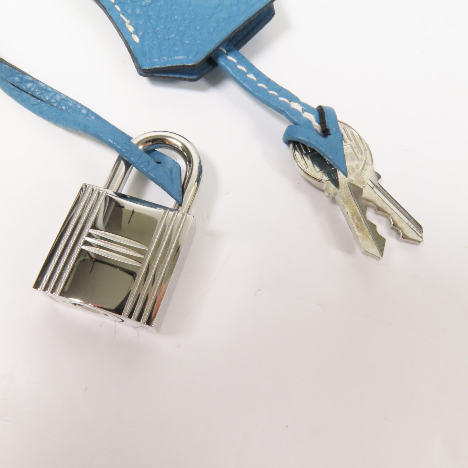 HERMES Togo皮革Birkin 30銀扣手挽袋Blue Jean