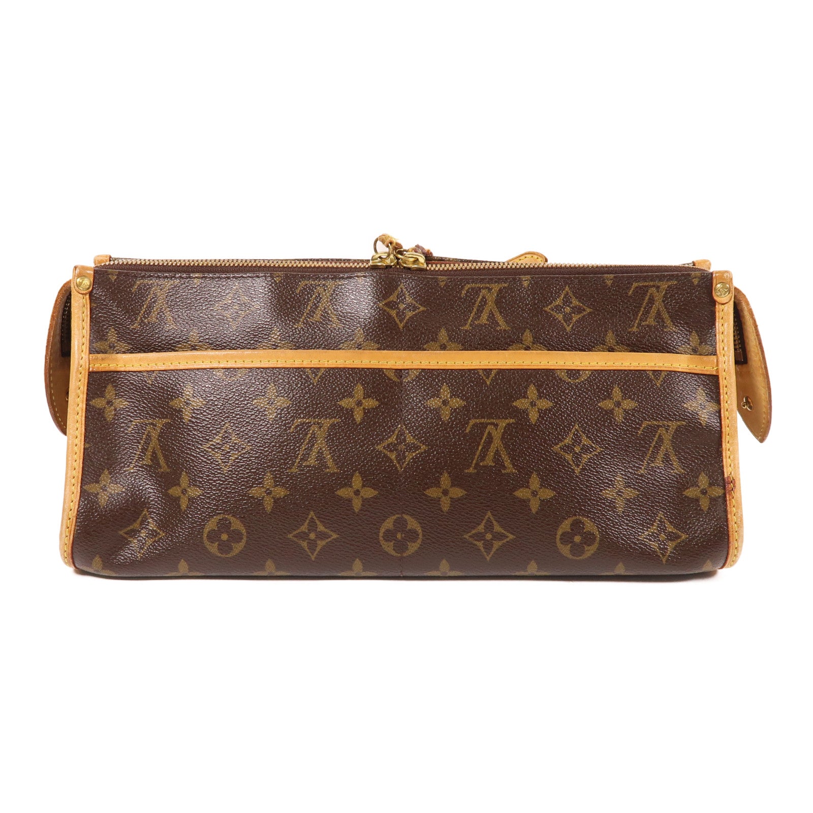 LOUIS VUITTON Monogram Popincourt Long金扣肩背袋棕色