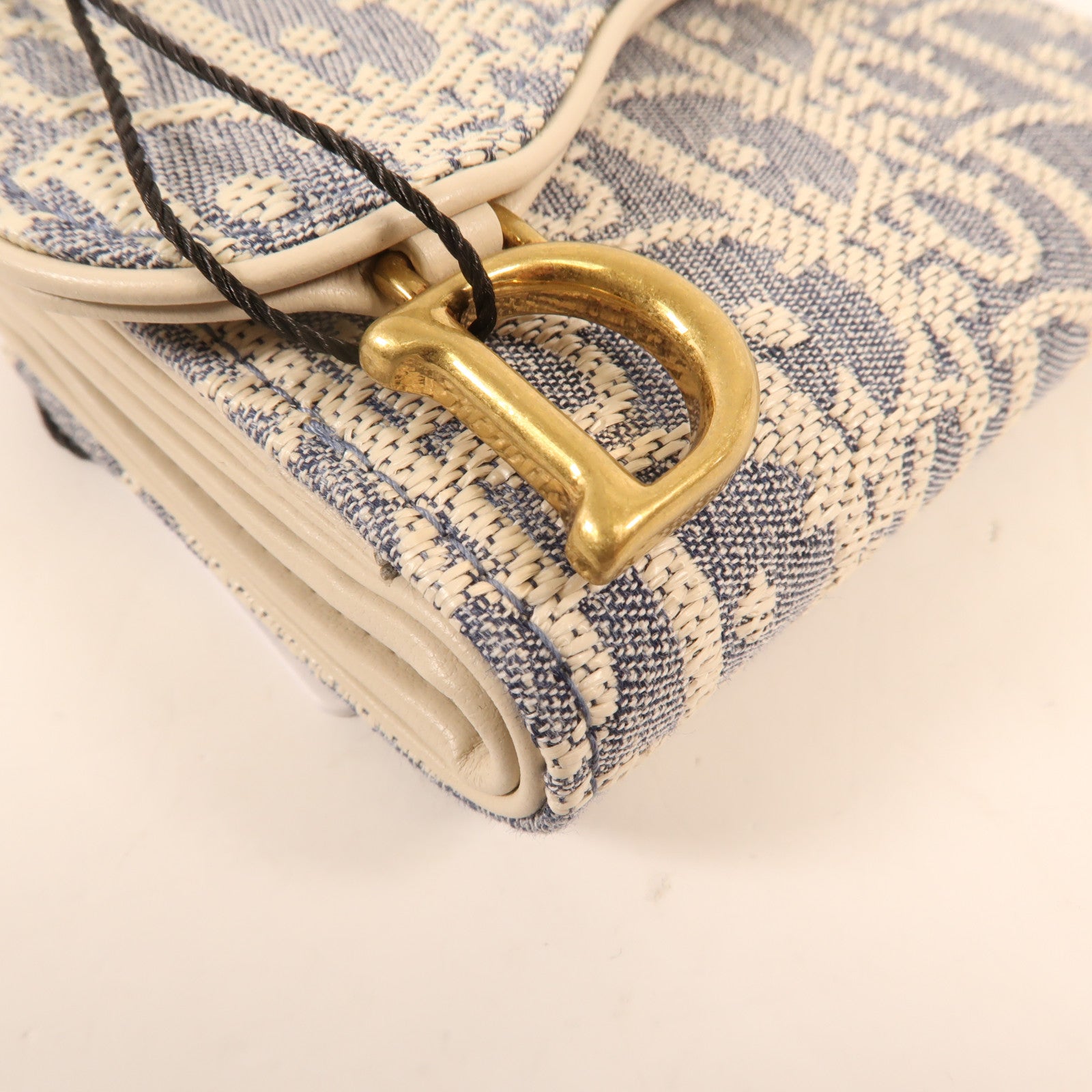 Dior 帆布Saddle Lotus金扣錢包
