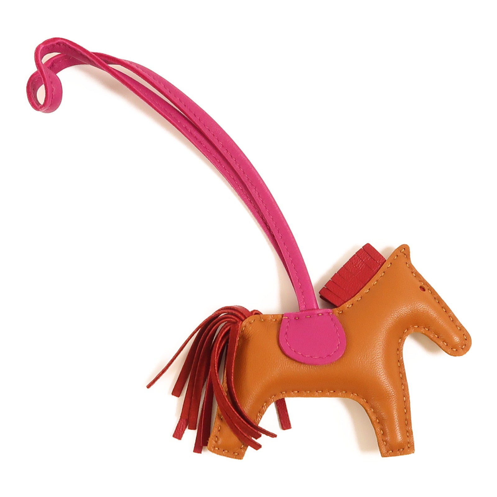 HERMES Rodeo PM Charm Milo Leather Brown/Purple/Red