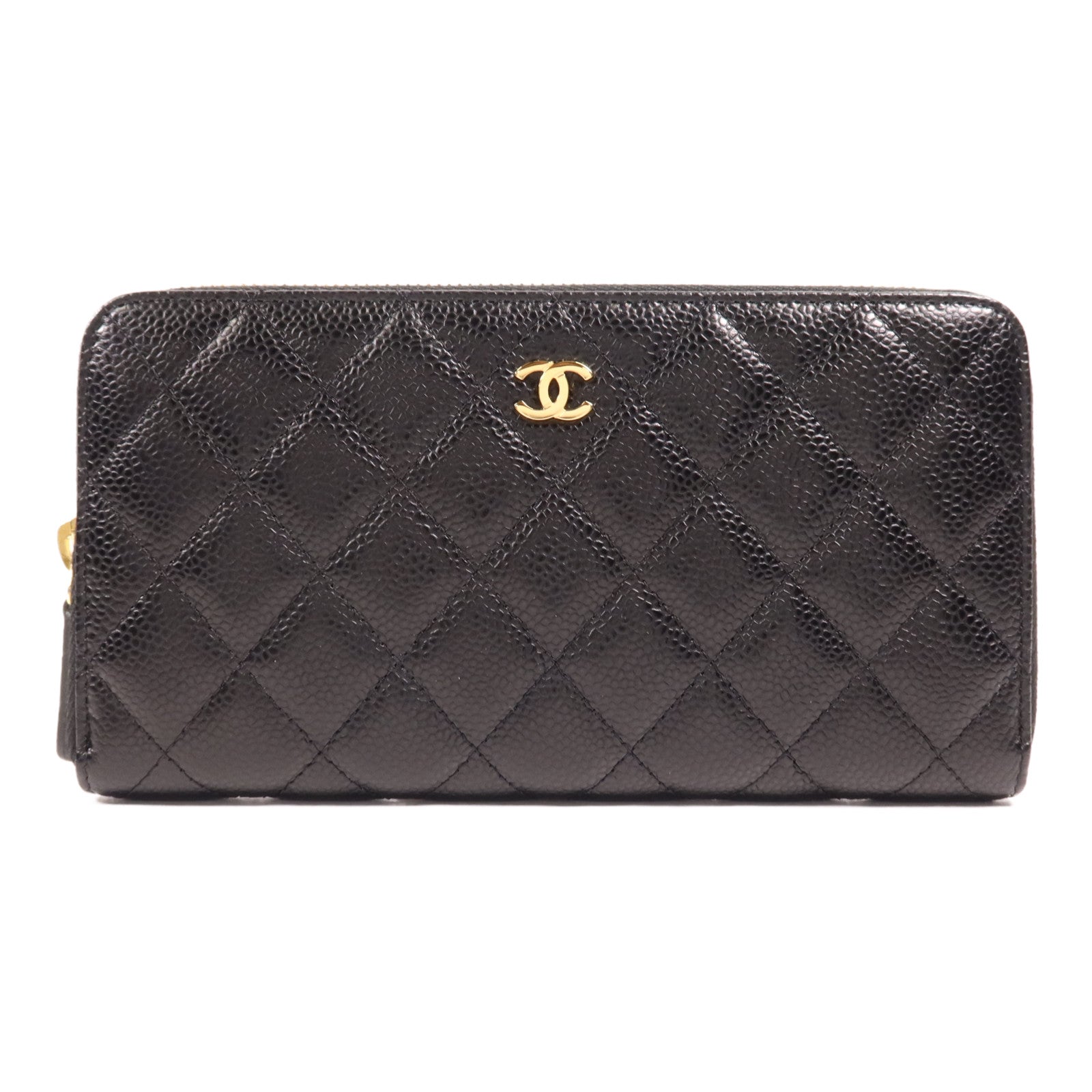 CHANEL 牛皮皮革Long Wallet金扣長錢包