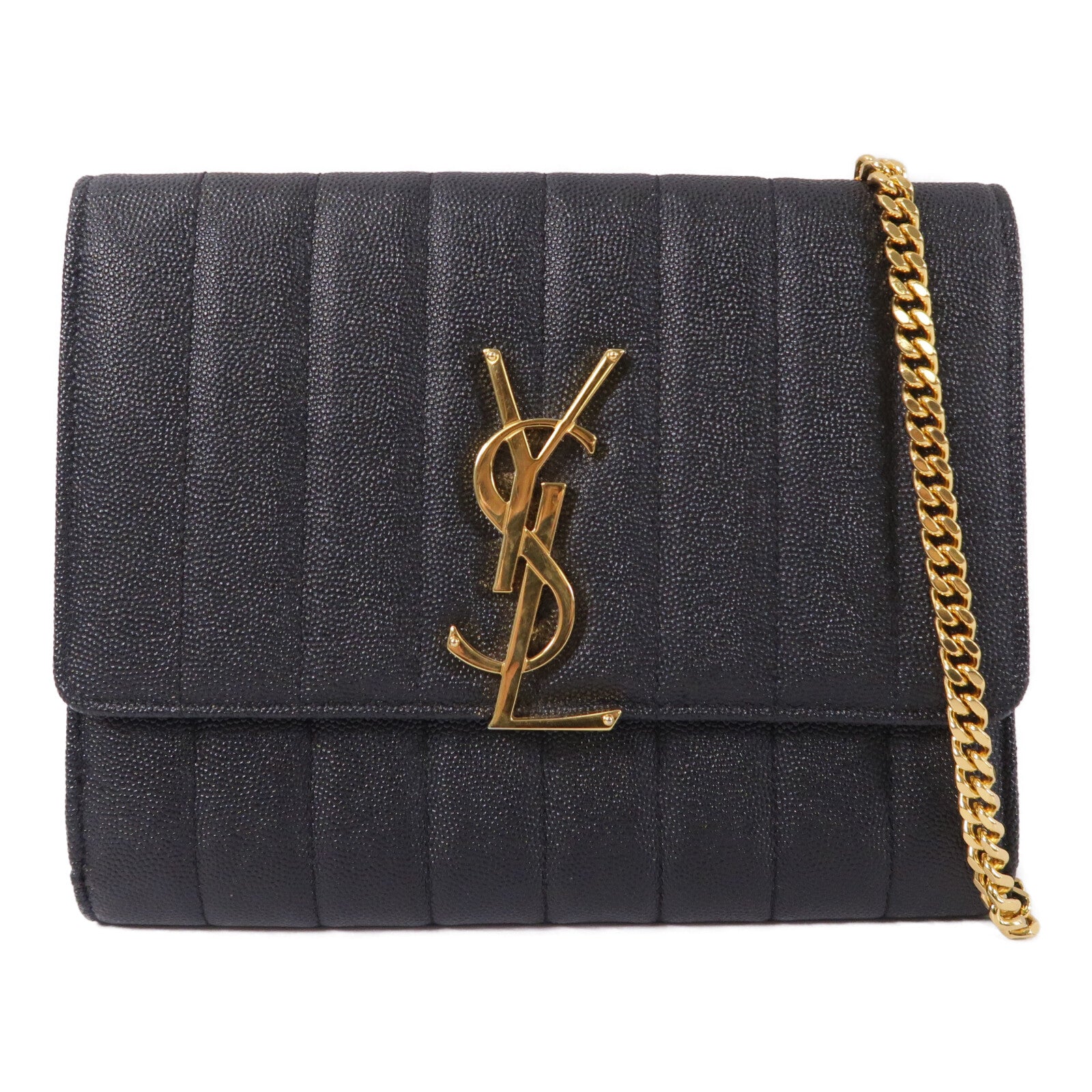 SAINT LAURENT 牛皮皮革Vicky Medium鏈帶肩背袋