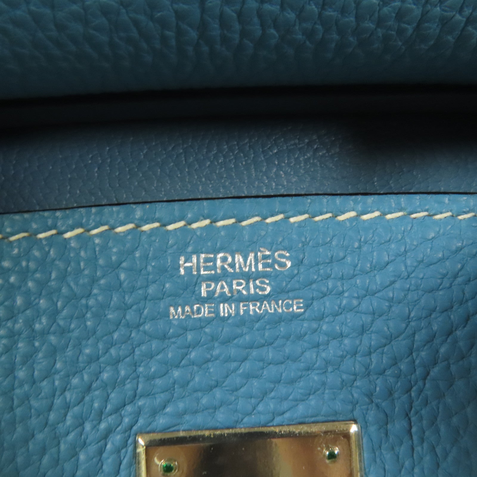 HERMES Togo皮革Birkin 30銀扣手挽袋Blue Jean