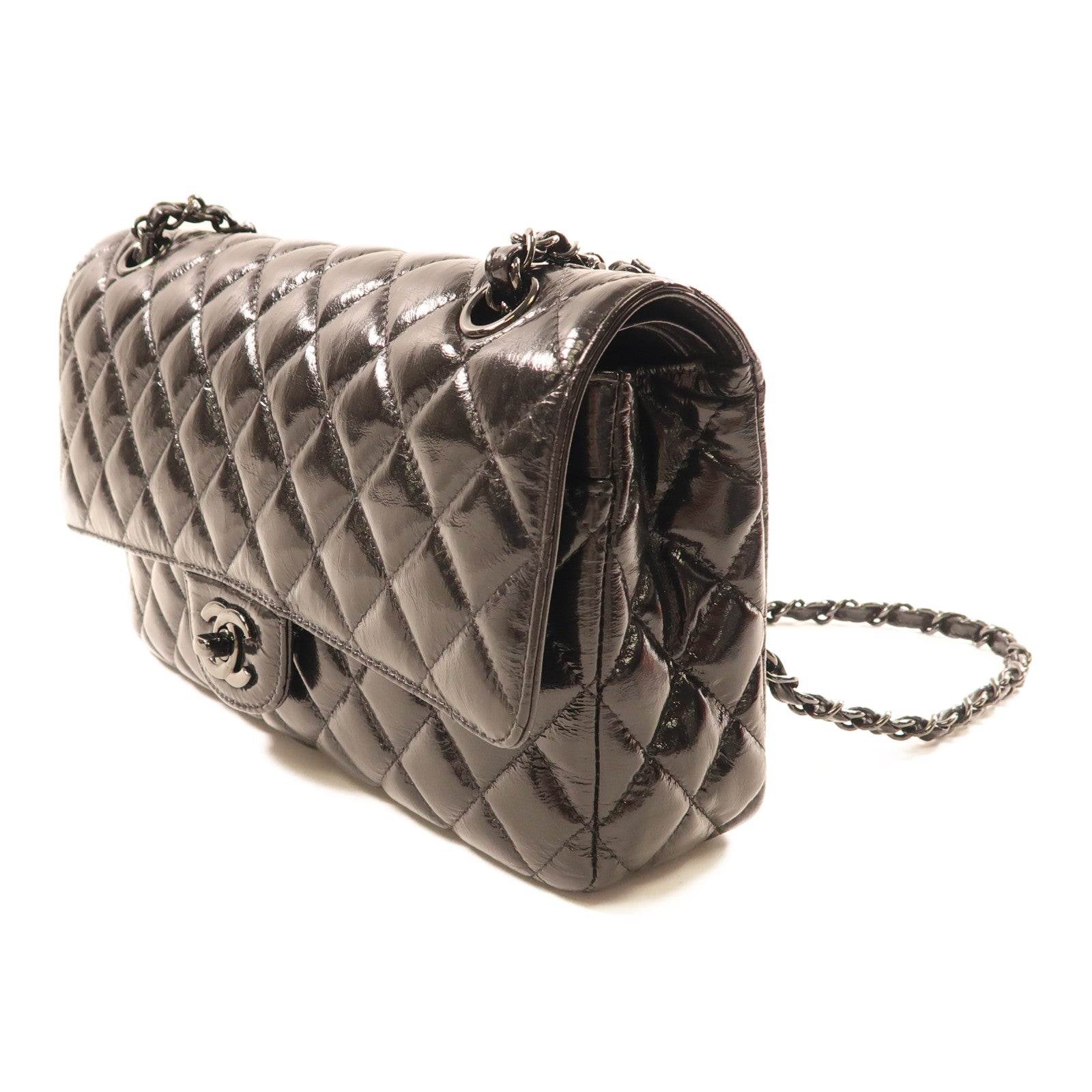 CHANEL 【激減優惠】牛皮皮革Classic Flap 25cm黑扣鏈帶肩背袋