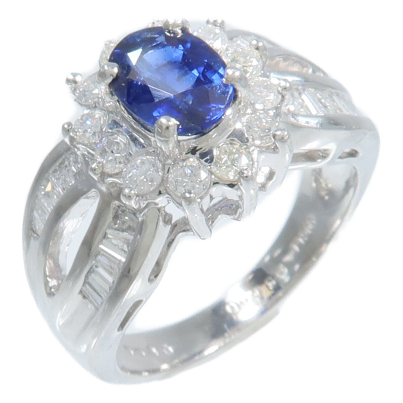 JEWELRY PT900鉑金Sapphire Diamond Ring藍寶石/鑽石戒指
