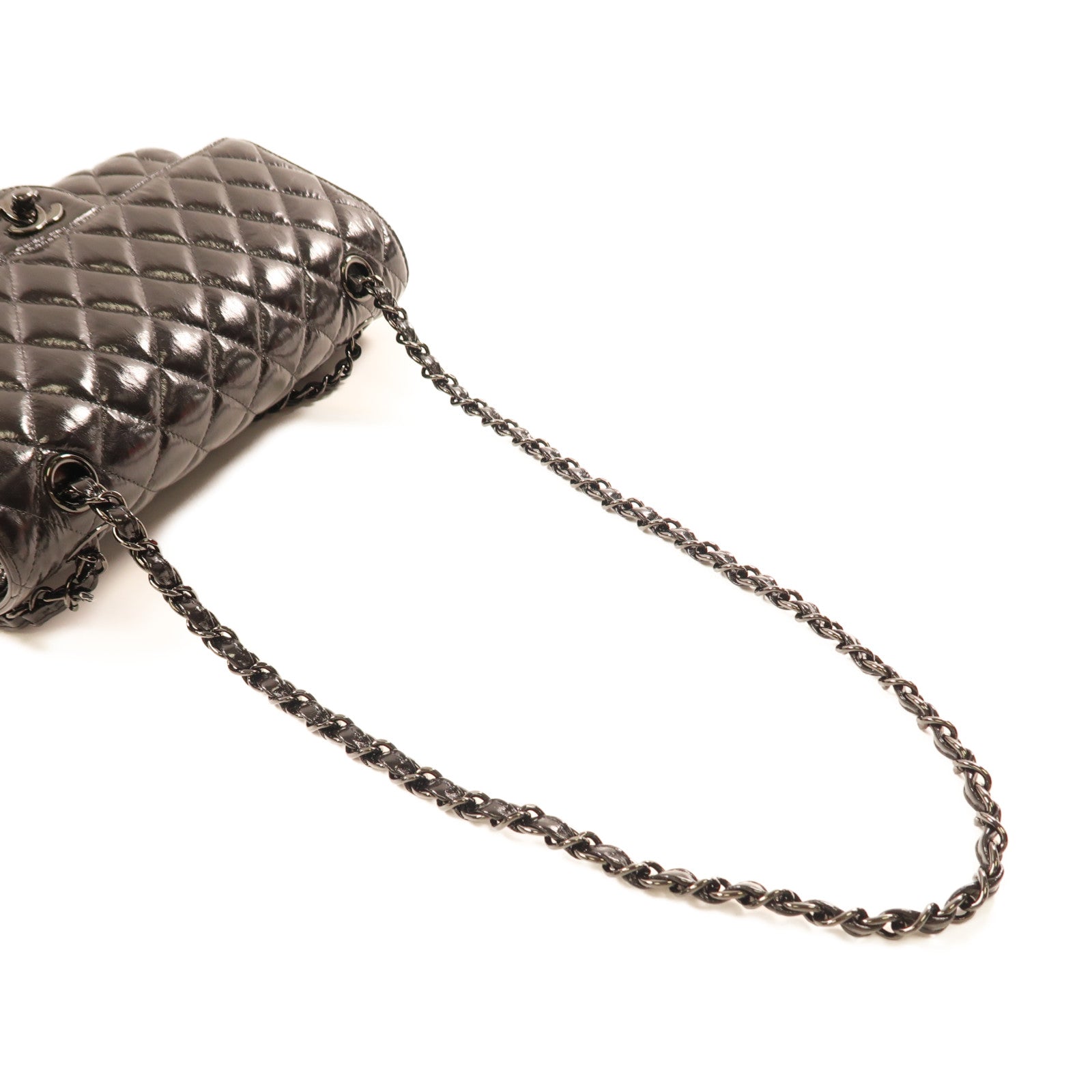 CHANEL 【激減優惠】牛皮皮革Classic Flap 25cm黑扣鏈帶肩背袋