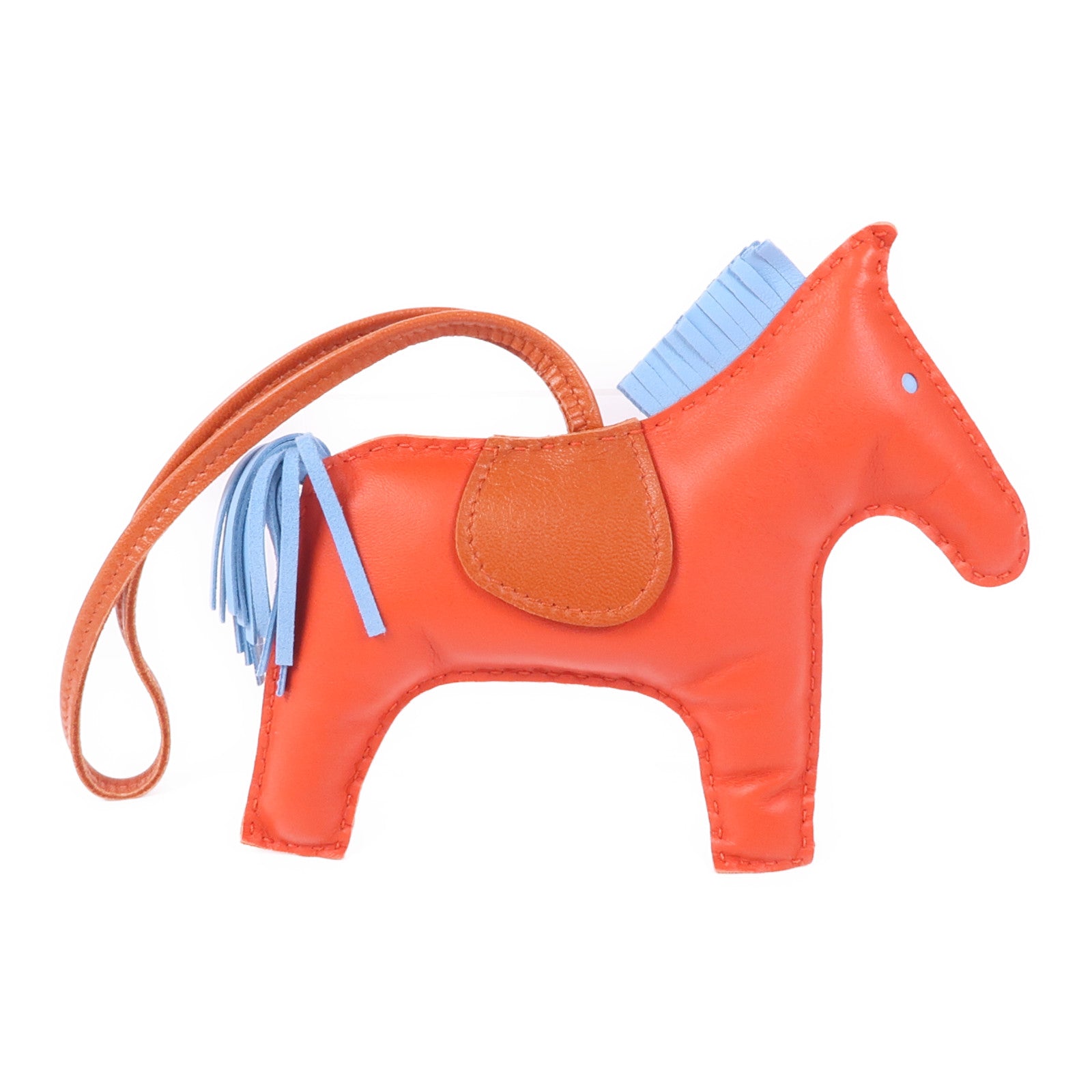 HERMES 【Hermes Fair】Milo皮革Rodeo GM掛飾Red