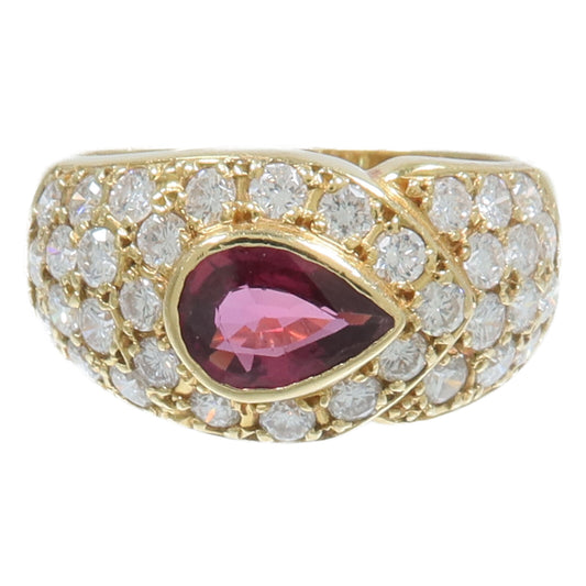 JEWELRY 18K黃金Ruby Diamond Ring紅寶石/鑽石戒指