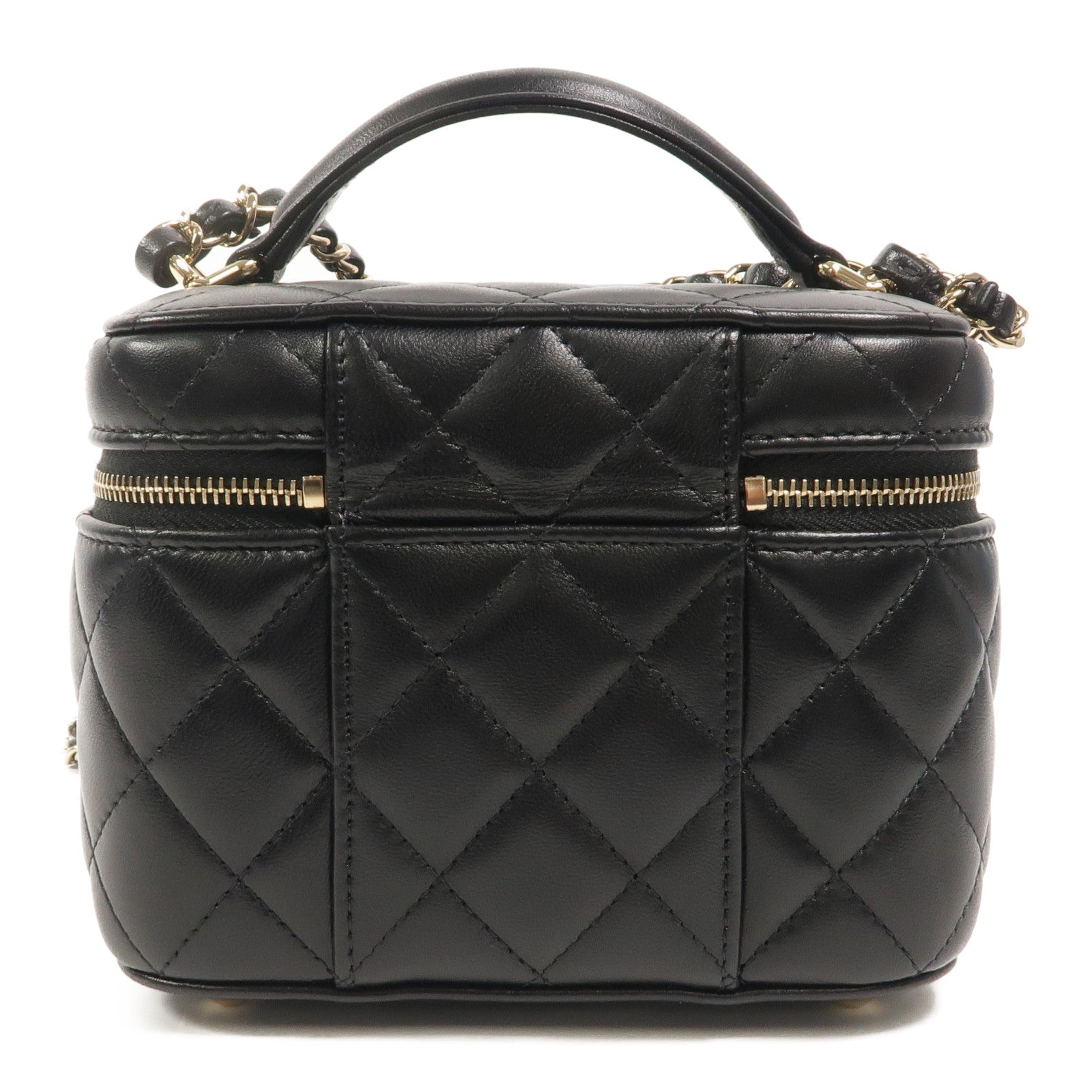 CHANEL 羊皮皮革Vanity Case With Top Handle鏈帶手挽肩背兩用袋