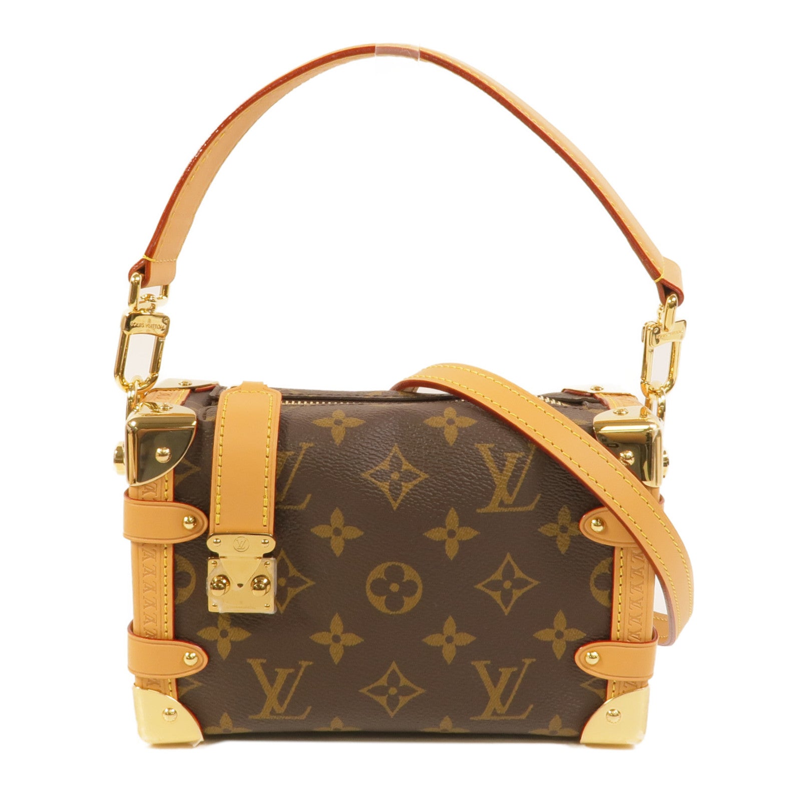 LOUIS VUITTON Monogram Side Trunk PM金扣手挽肩背兩用袋