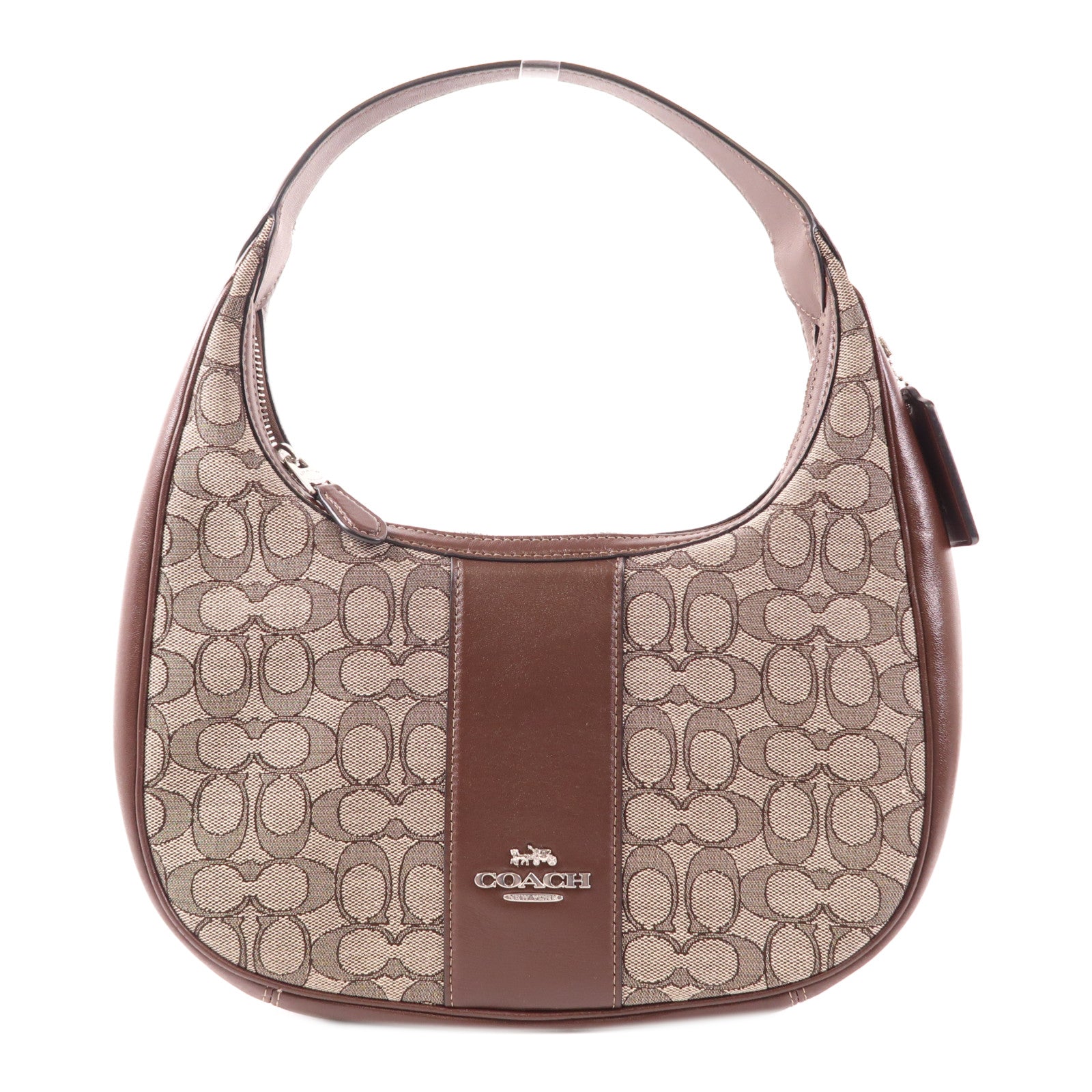 COACH 帆布Shoulder Bag銀扣肩背袋