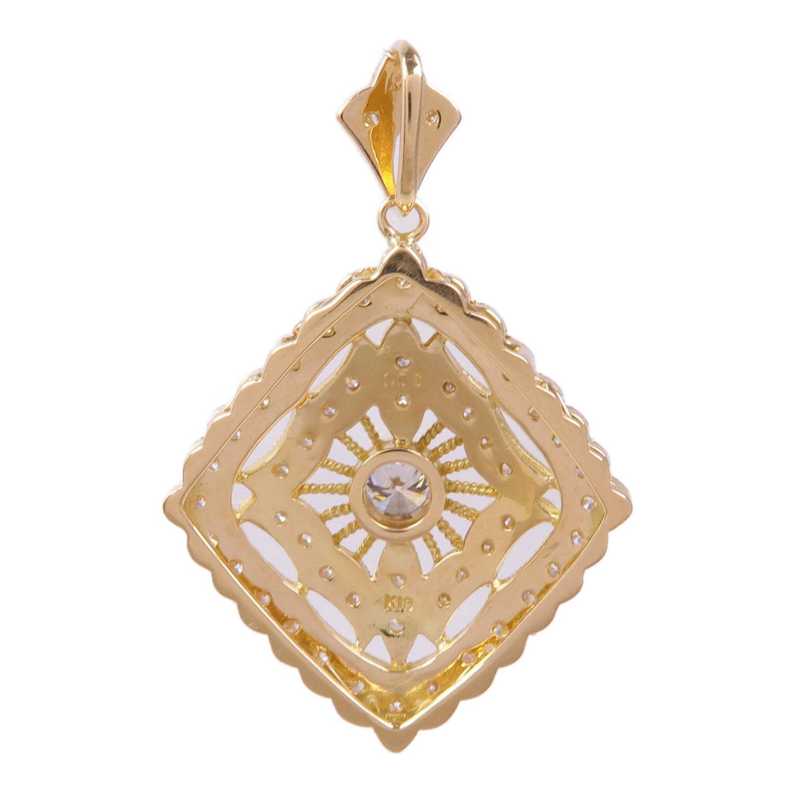 JEWELRY 18K黃金Diamond Pendant Top鑽石吊墜