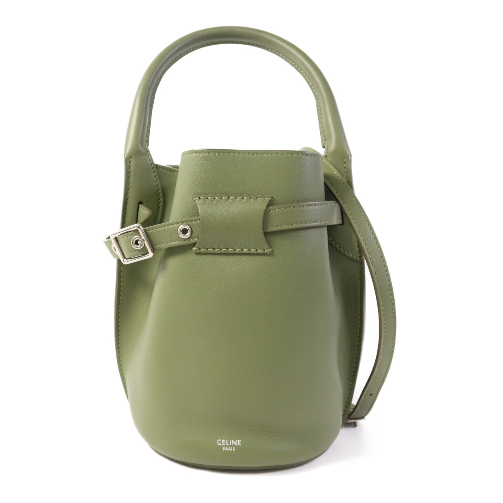 CELINE 牛皮皮革Nano Bucket銀扣手挽肩背兩用袋