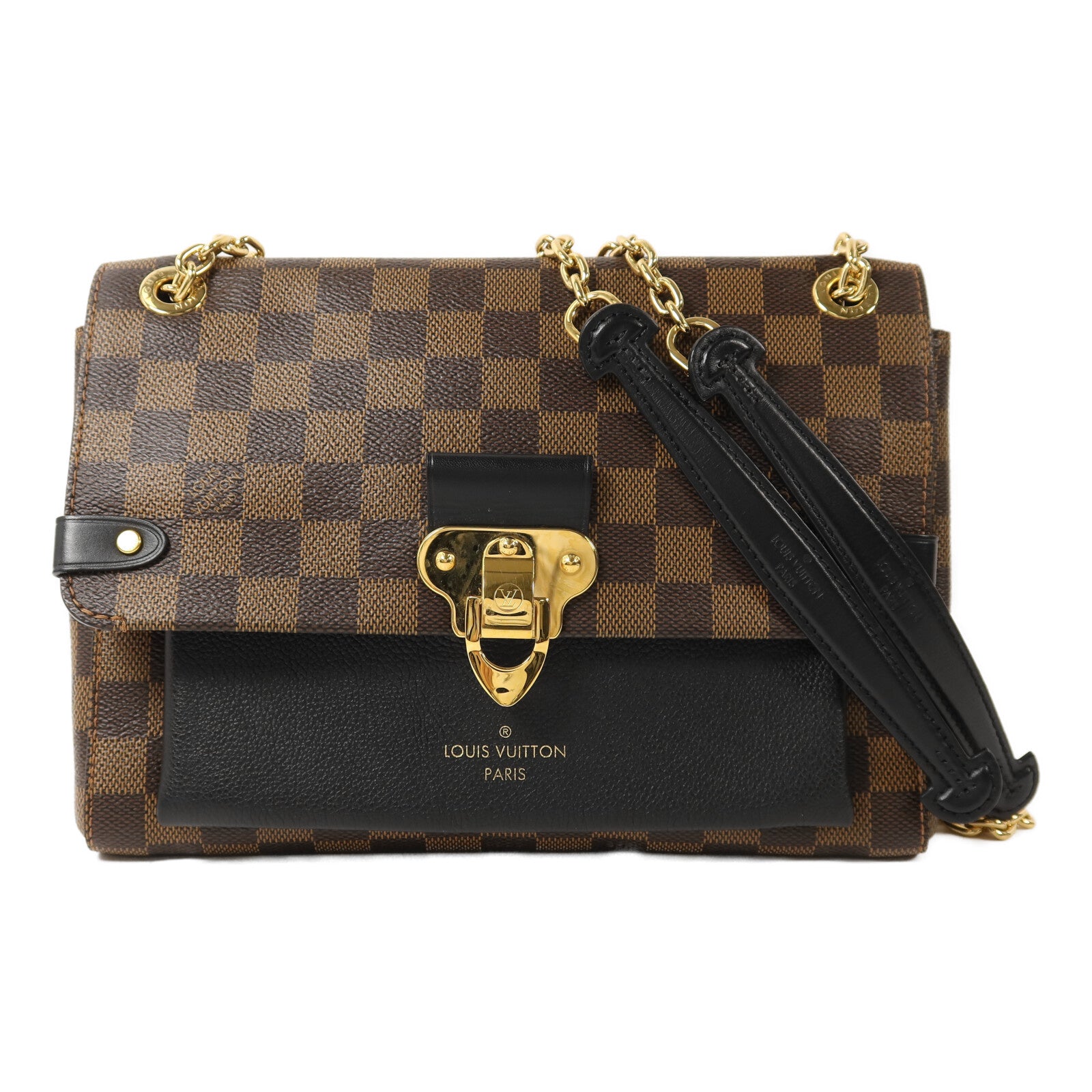 LOUIS VUITTON Damier Vavin PM金扣鏈帶肩背袋