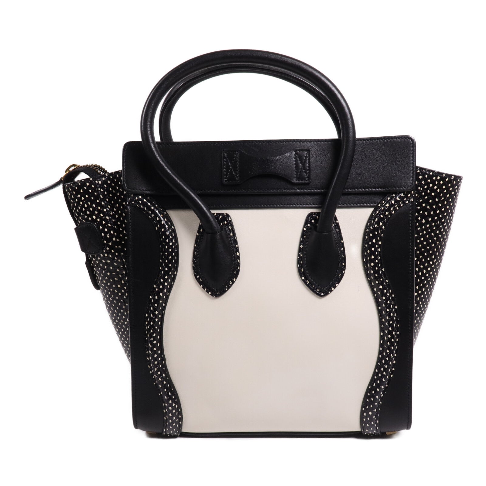 CELINE 牛皮皮革Micro Luggage Tote金扣手挽袋