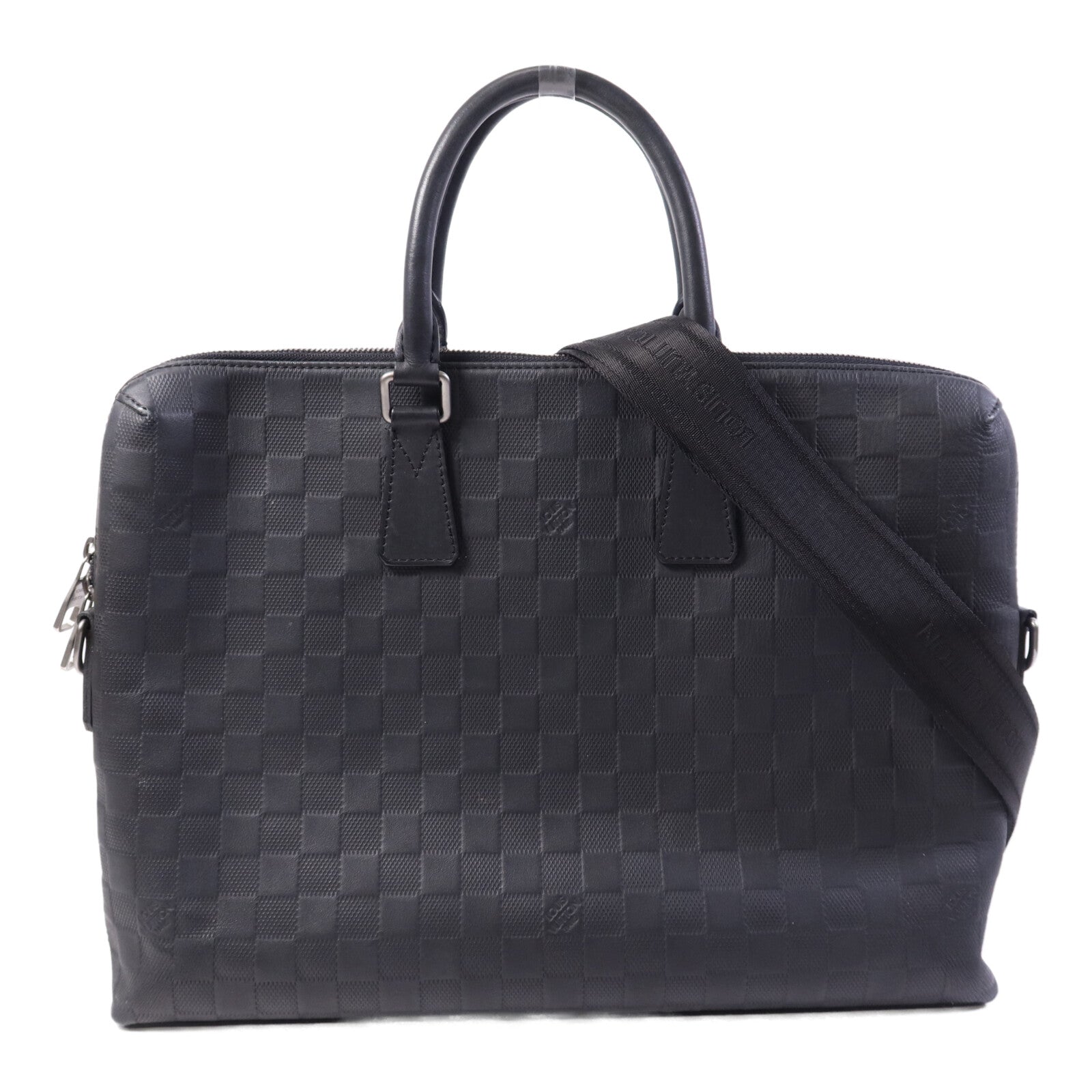 LOUIS VUITTON Damier Infini Porte Document Jour銀扣手挽肩背兩用袋